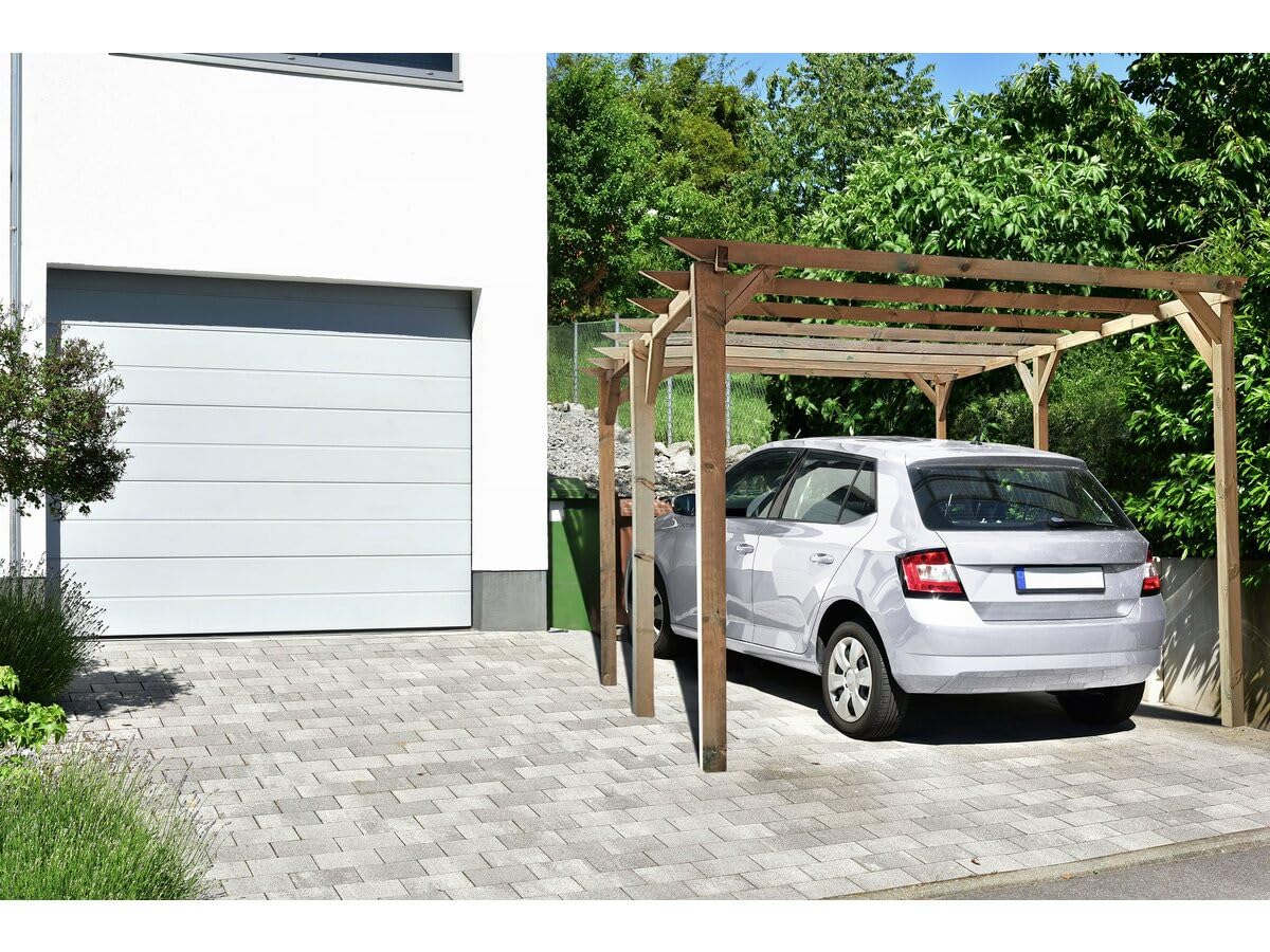 Carport Voiture en Bois Sunny 3 x 5 m