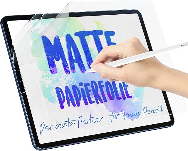 3 sztuki folii papierowej kompatybilnej z iPad 7/8/9. generacji (10,2", 2019/2020/2021), matowa folia papierowa, folia ochronna, ochrona wyświetlacza, nieoślepiająca, folia dotykowa, folia PET Screen