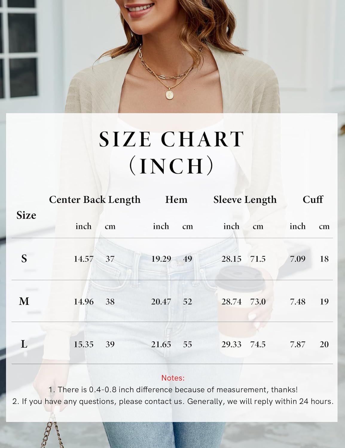 Ivicoer Women's Cardigan Bolero Shrugs for Evening Dress Long Sleeve Lightweight Cropped Open Front Casual Knit Top - Image 5