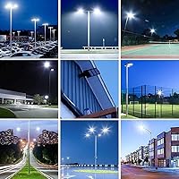Vista 6 de ledmo Paquete de 2 Soportes de Bocina Doble para Luz LED de Estacionamiento Soporte de Montaje de 180 Grados Poste Redondo para Luz LED de Área Tipo