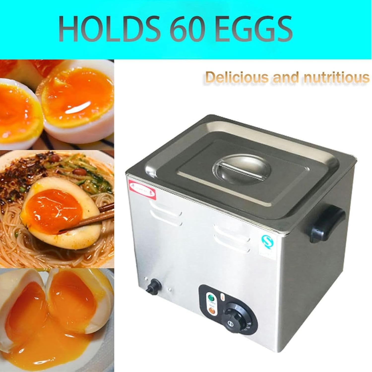 Egg Boiler Machine Commercial Hot Spring Egg Boiling Machine 60 Pieces Large Capacity Hot Spring Egg Machine Half Raw Eggs