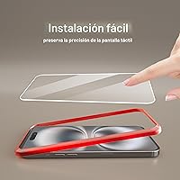 Vista 6 de Ailun Paquete de 3 protectores de pantalla para iPhone 16 [6.1 pulgadas] + 3 protectores de lente de cámara con marco de instalación, película