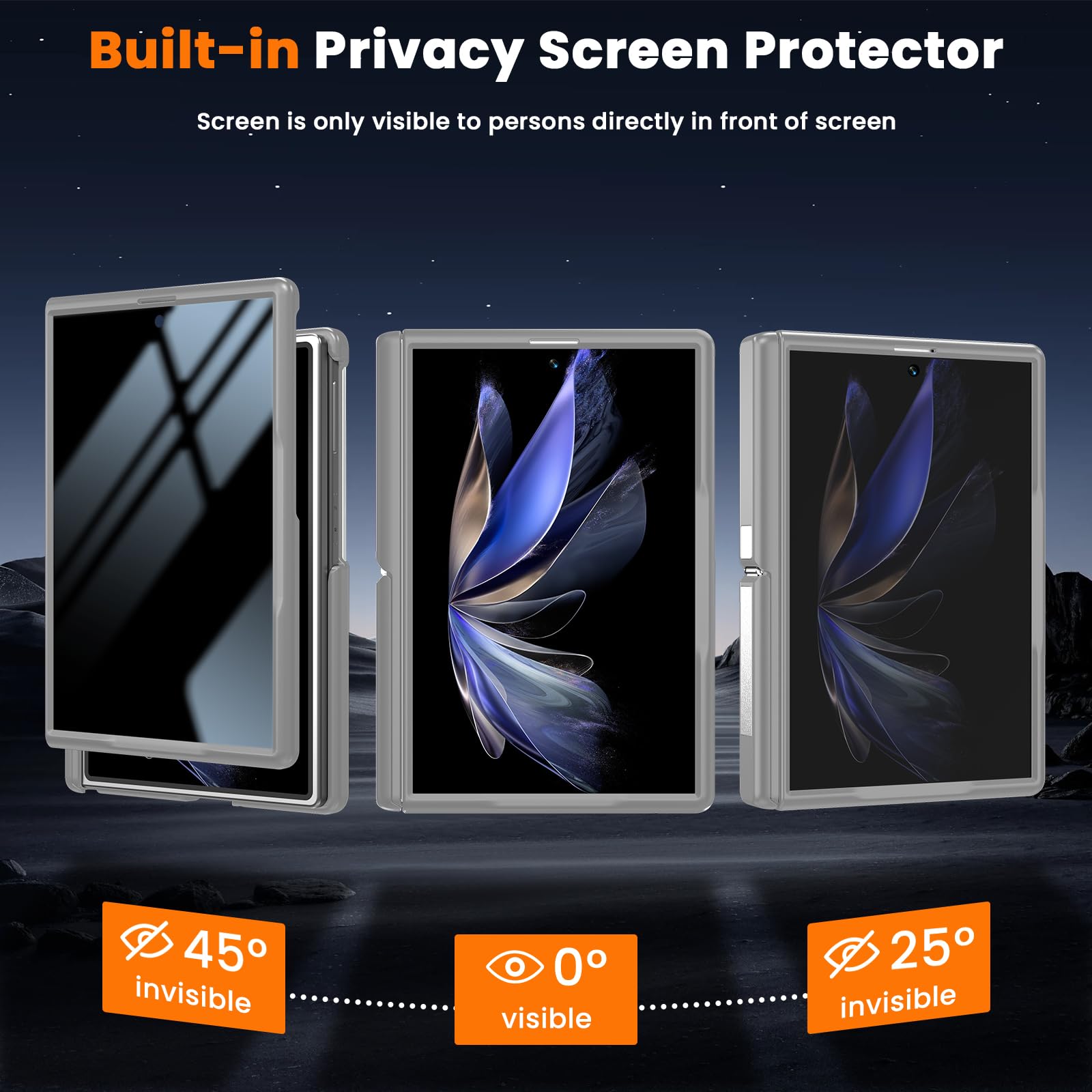 WRJ Custodia per Samsung Galaxy Z Fold 8 con protezione per lo schermo | Cavalletto pieghevole adatto per Magsafe Protezione cerniera di grado militare Protezione contro le cadute Custodia magnetica