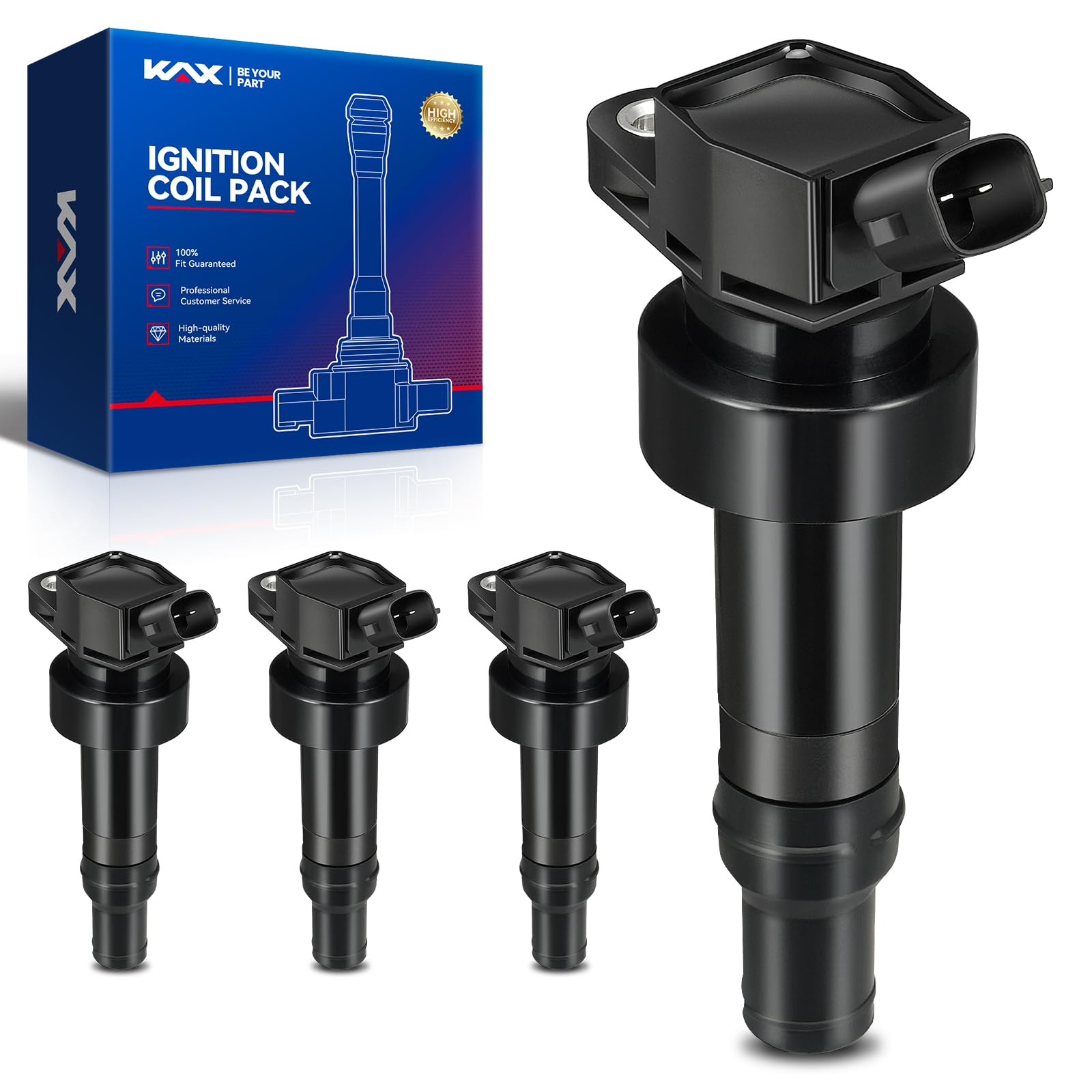 KAX 4 Ignition Coils for Kia Soul Hyundai Accent 2012-2022