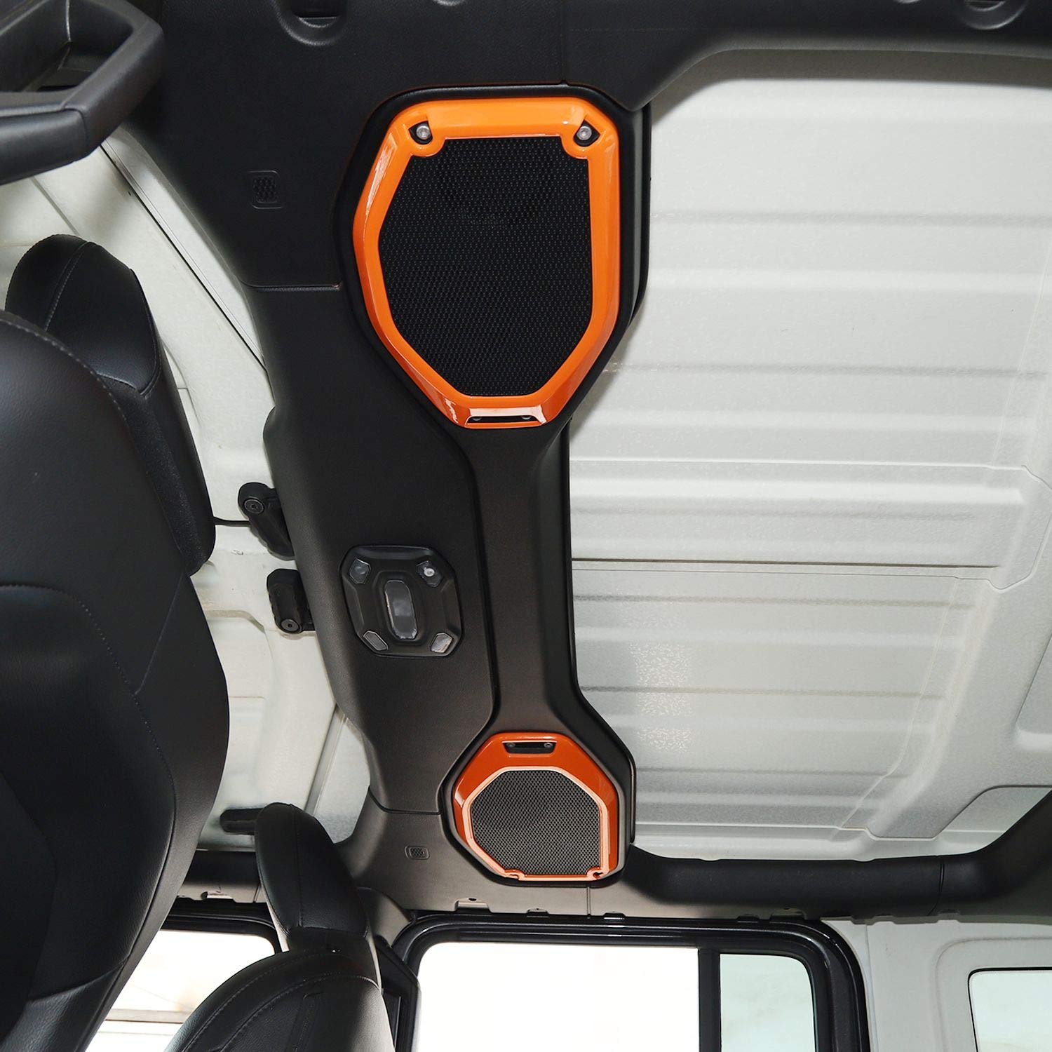 JWWY Red ABS Interior Trim Covers For Jeep Wrangler JL/JLU & Gladiator JT (2018-2025) – Speaker & A-Pillar Accents