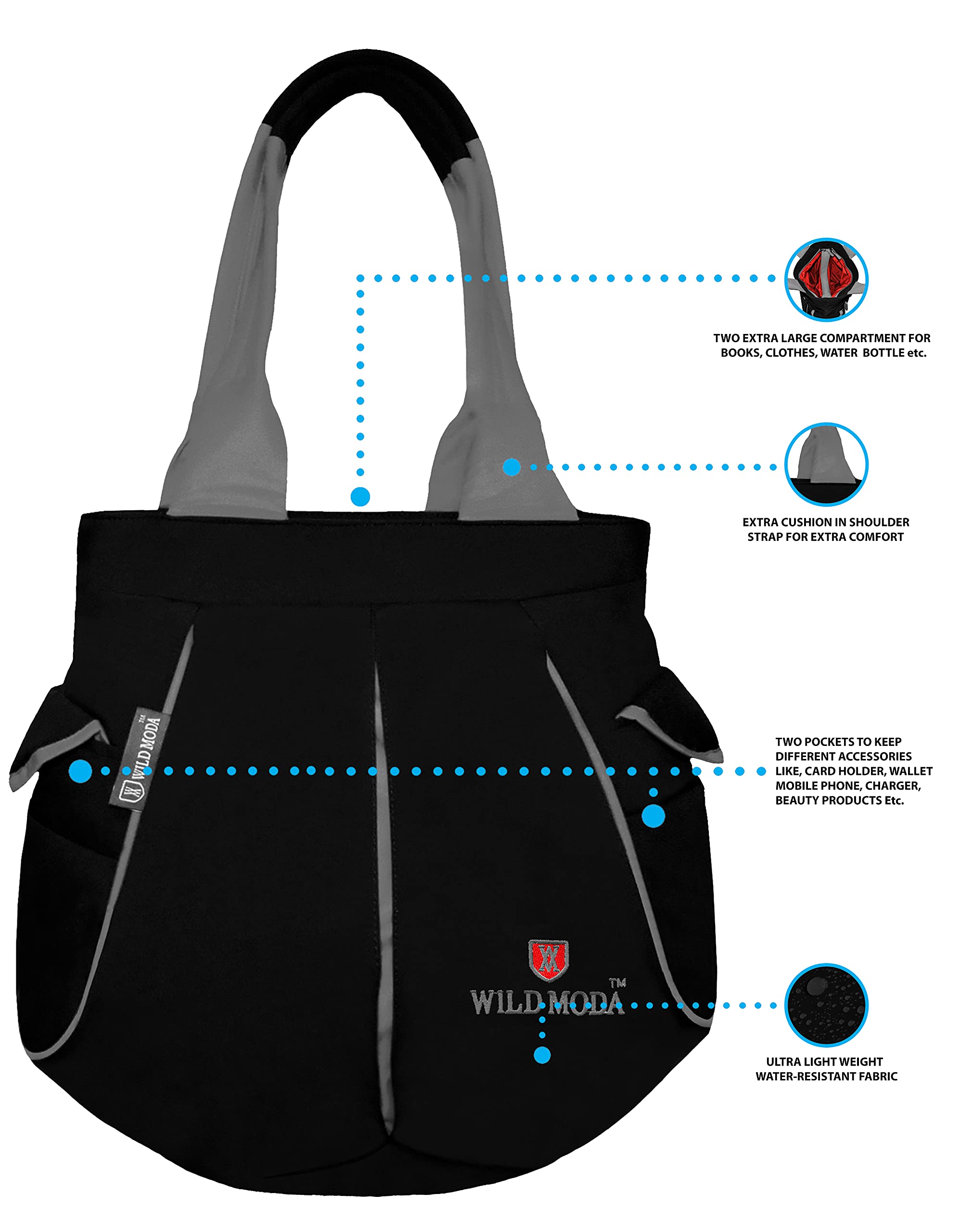 Buy WILD MODA Women's Shoulder Bag (WM-OLD-1_Black) Online at