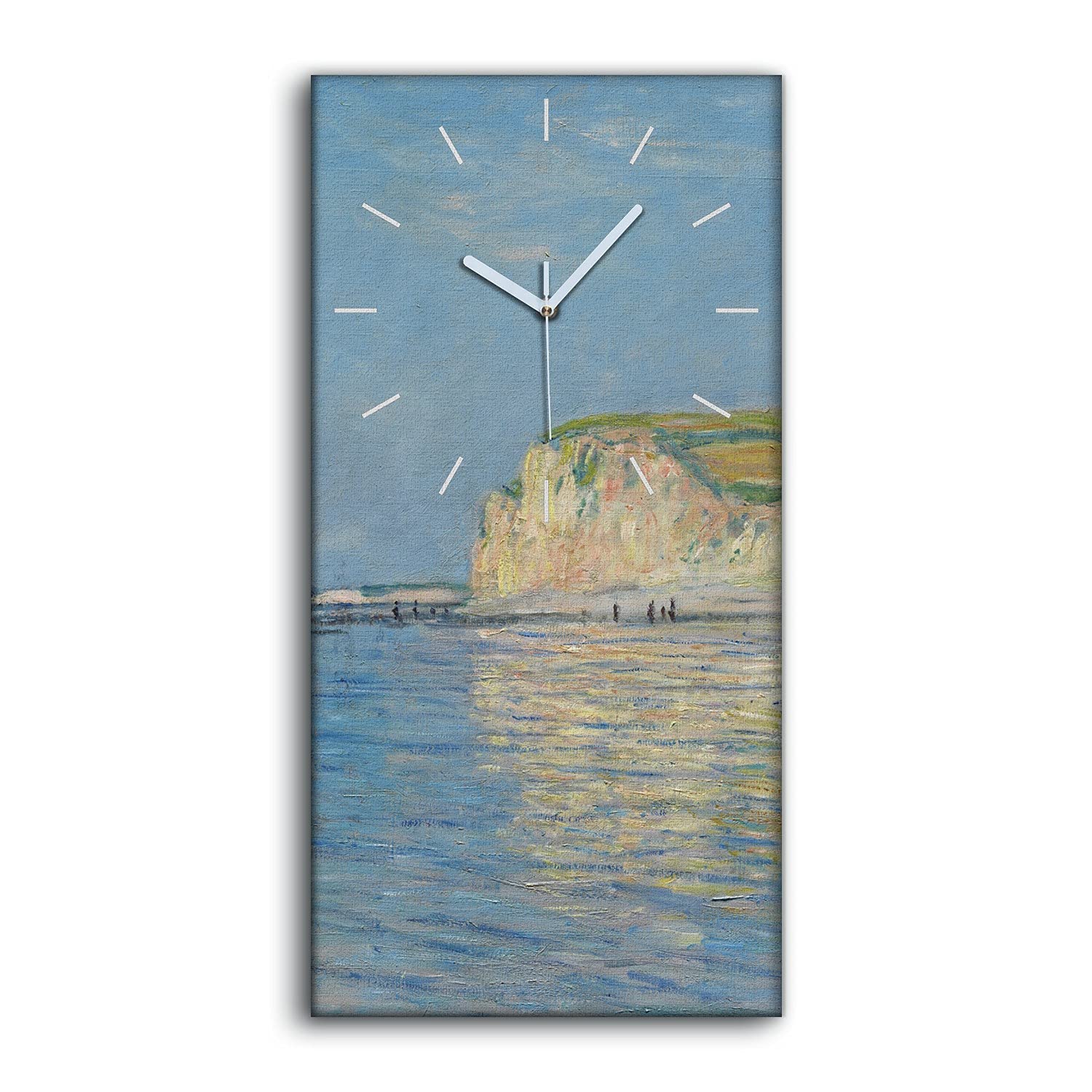 Horloge sur Toile 30x60cm Ebb à Pourville - Coloray Pendule Silencieuse
