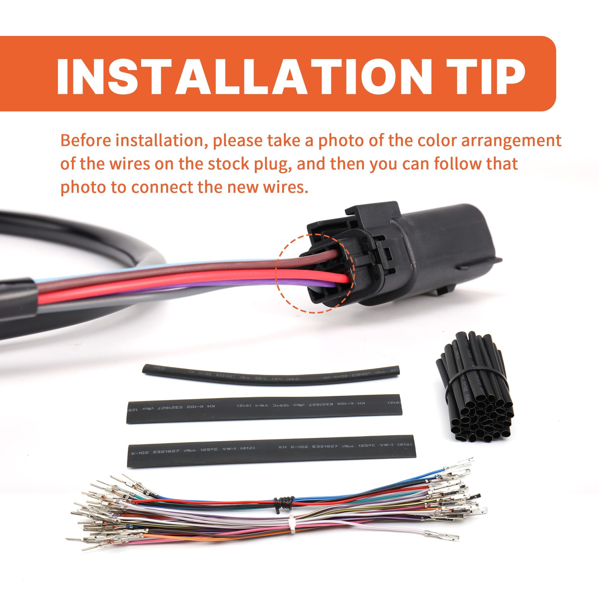 Risemotom8 Handlebar Wiring Harness Extension Kit For Harley Touring 2007-2013, 10-12 Inch Bars