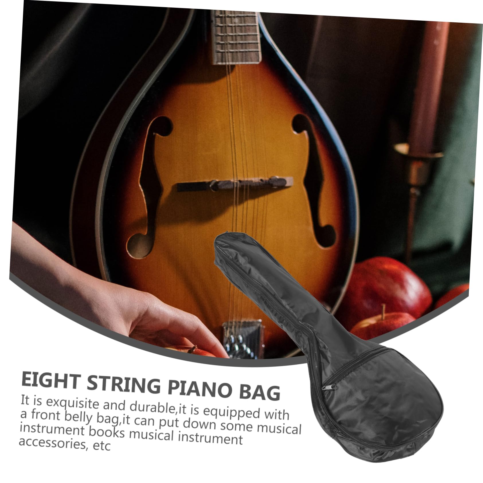 CIMAXIC Mandolin Carrying Bag Oxford Cloth Strings Set Comfortable and Breathable Rucksack