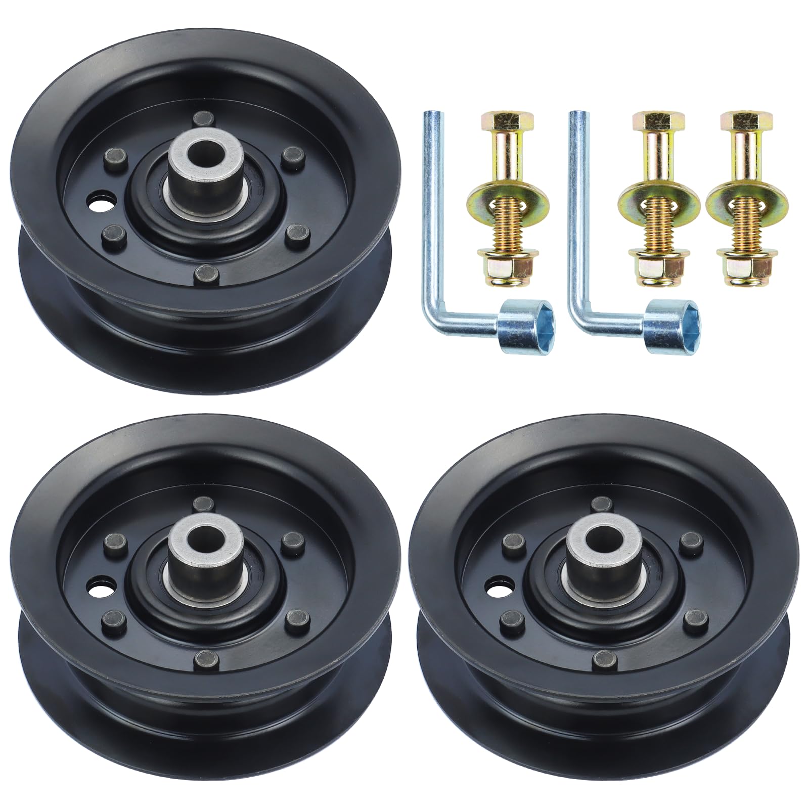 GELASKA 3 Pack 132-9420 Idler Pulley Toro Replaces Toro 106-2175 Flat Idler Pulley, Toro 132-9420 Flat Idler Pulley, 106 2175, 132 9420 for Toro