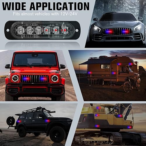 Miniatura 6 de DIBMS 8x - Barra de luz estroboscópica lateral de advertencia de emergencia para construcción de coche, camión, camioneta