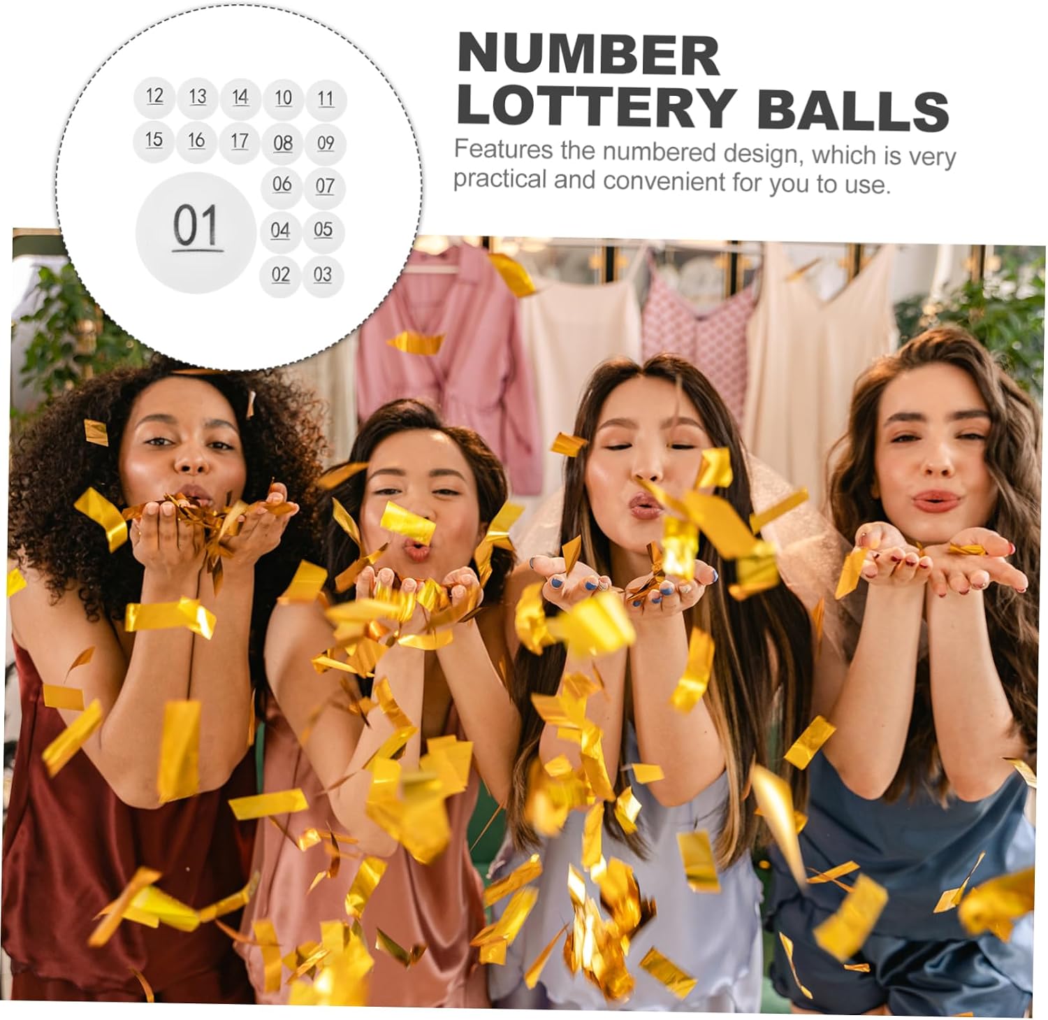 Alipis 50pcs Reusable Number Balls for Raffle Game Bingo Raffle Balls Numbers