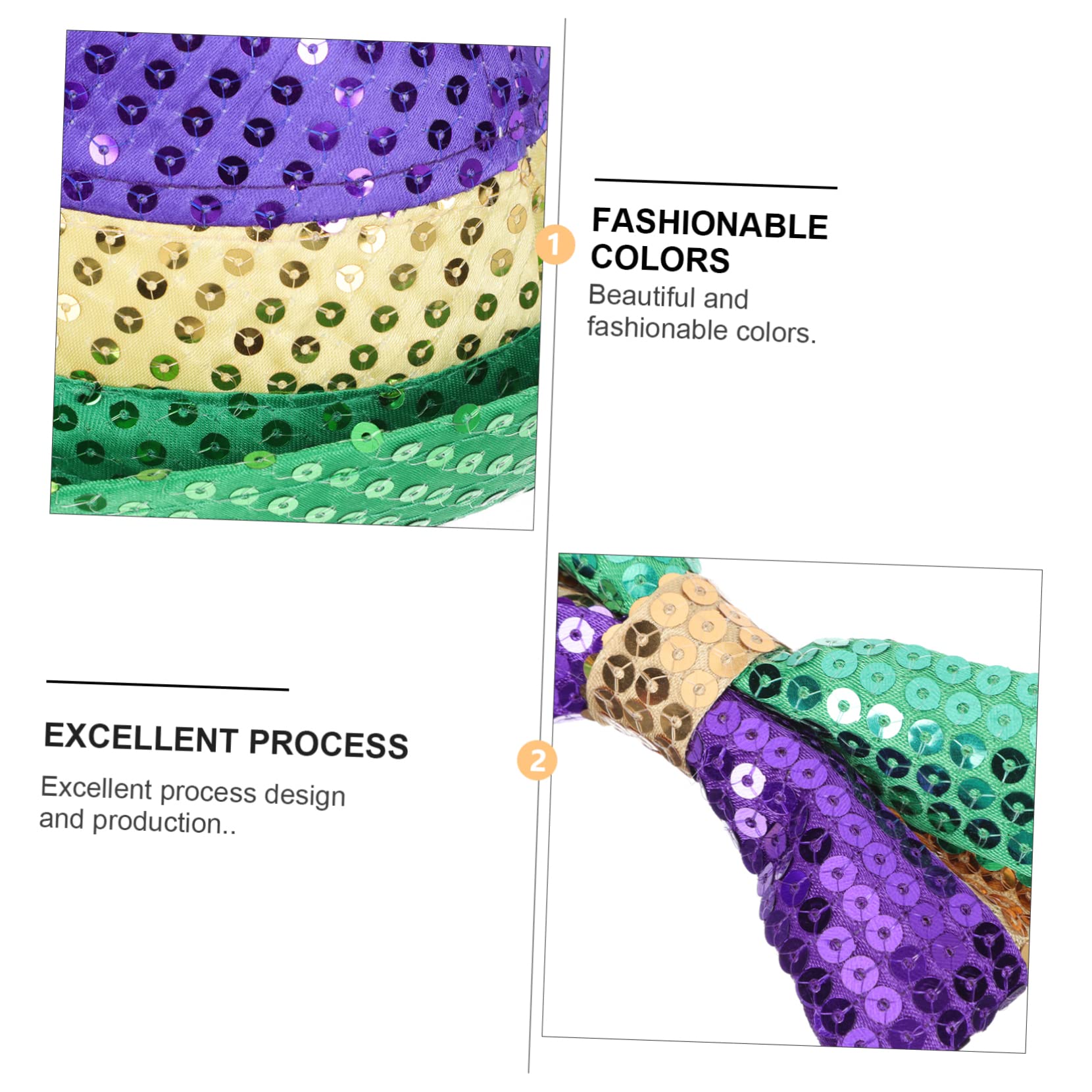 Ipetboom Bow Tie Boys Carnival Hat Set Sequin Necklace Hat Prop Bow Tie Necklace Stage Performance Costumes