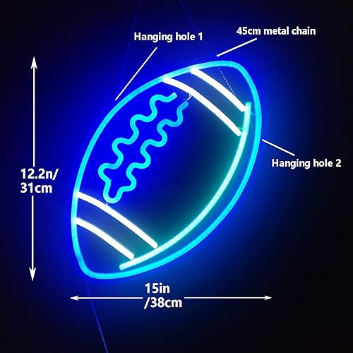 Miniatura 3 de Letrero de neón de voleibol para decoración de pared, regulable, para dormitorio, letrero de neón con luces LED para fiesta de cumpleaños, hogar,