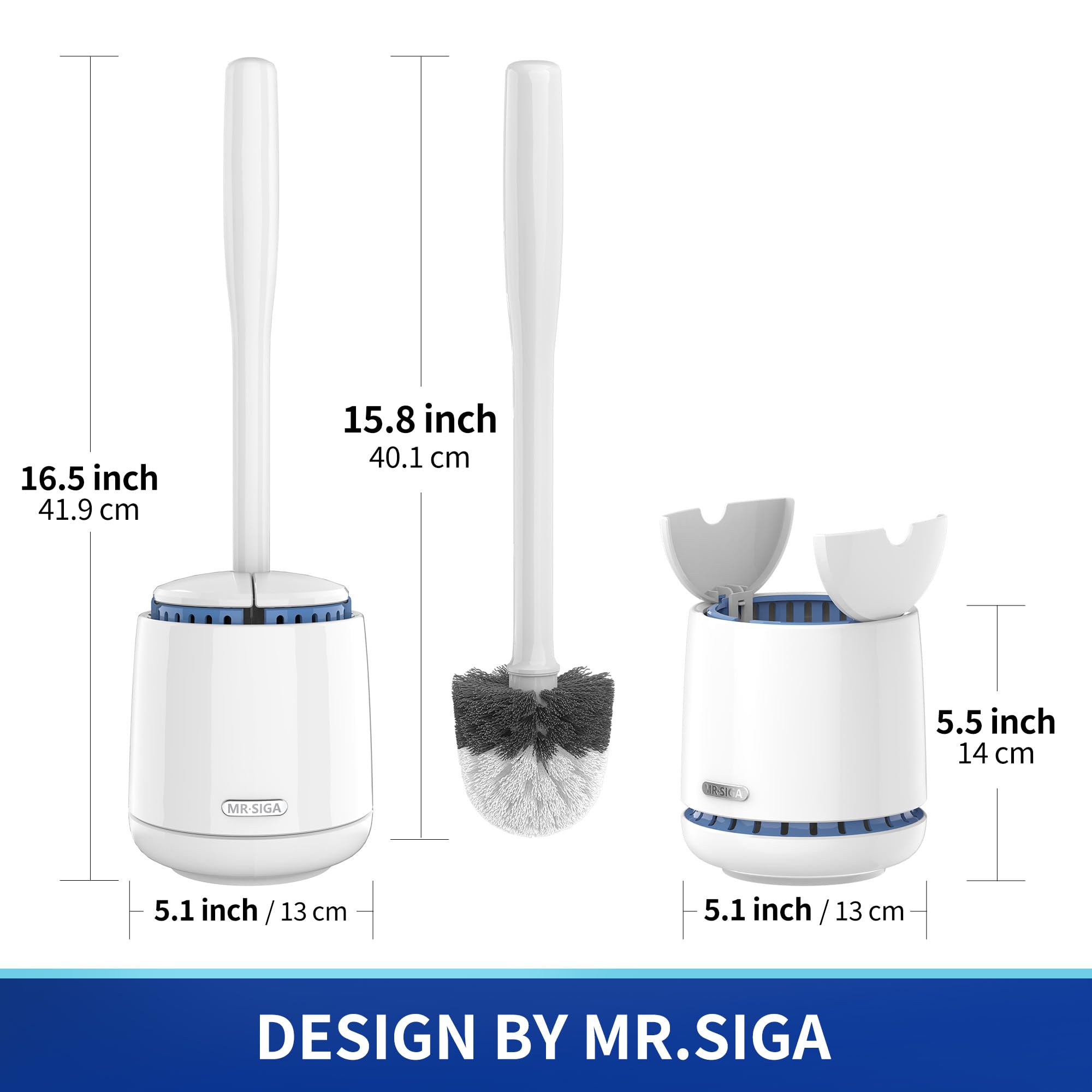 White Toilet Bowl Brush and Holder B62726