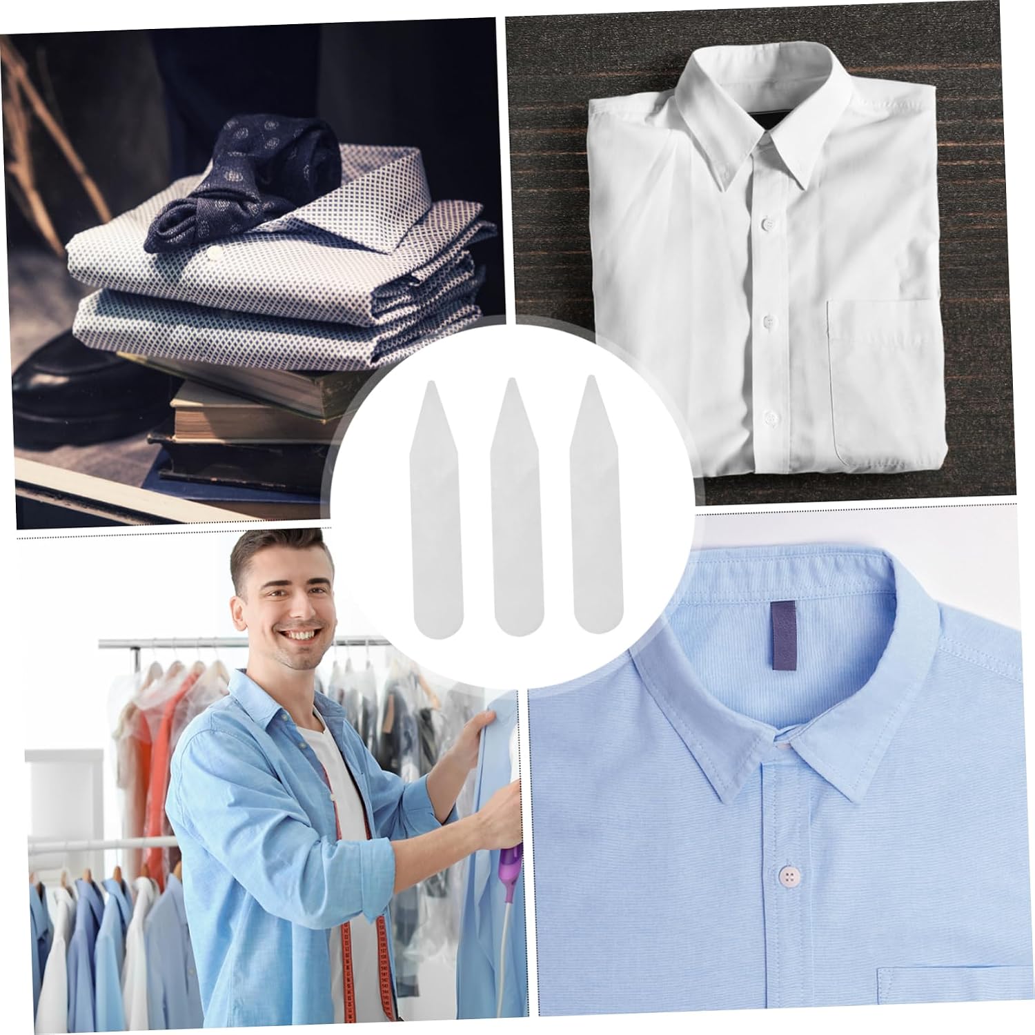 Plastic Collar Stays 300pcs PET for Dress Shirts