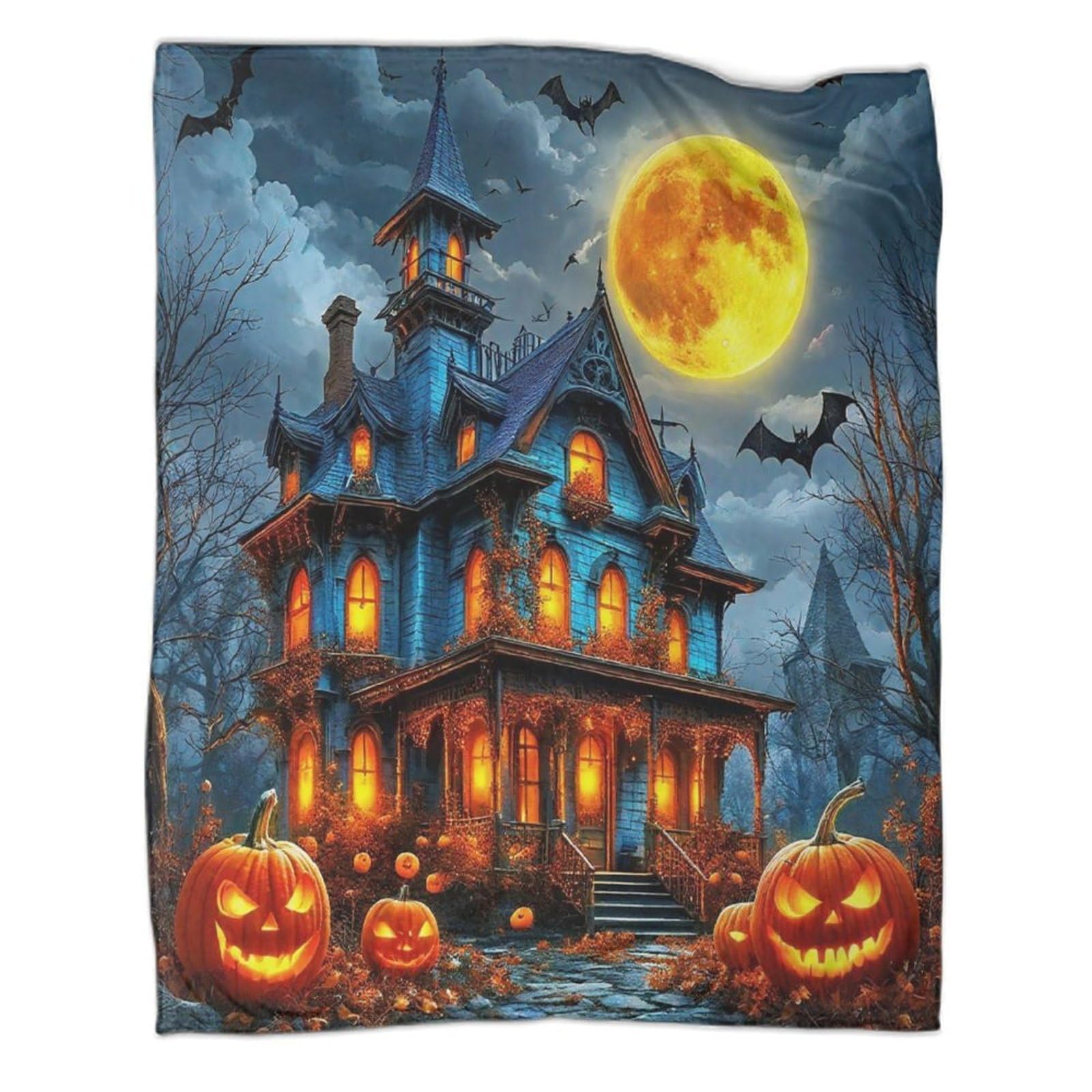 Couverture flanelle 3D Halloween confortable pour réchauffer les nuits d'hiver