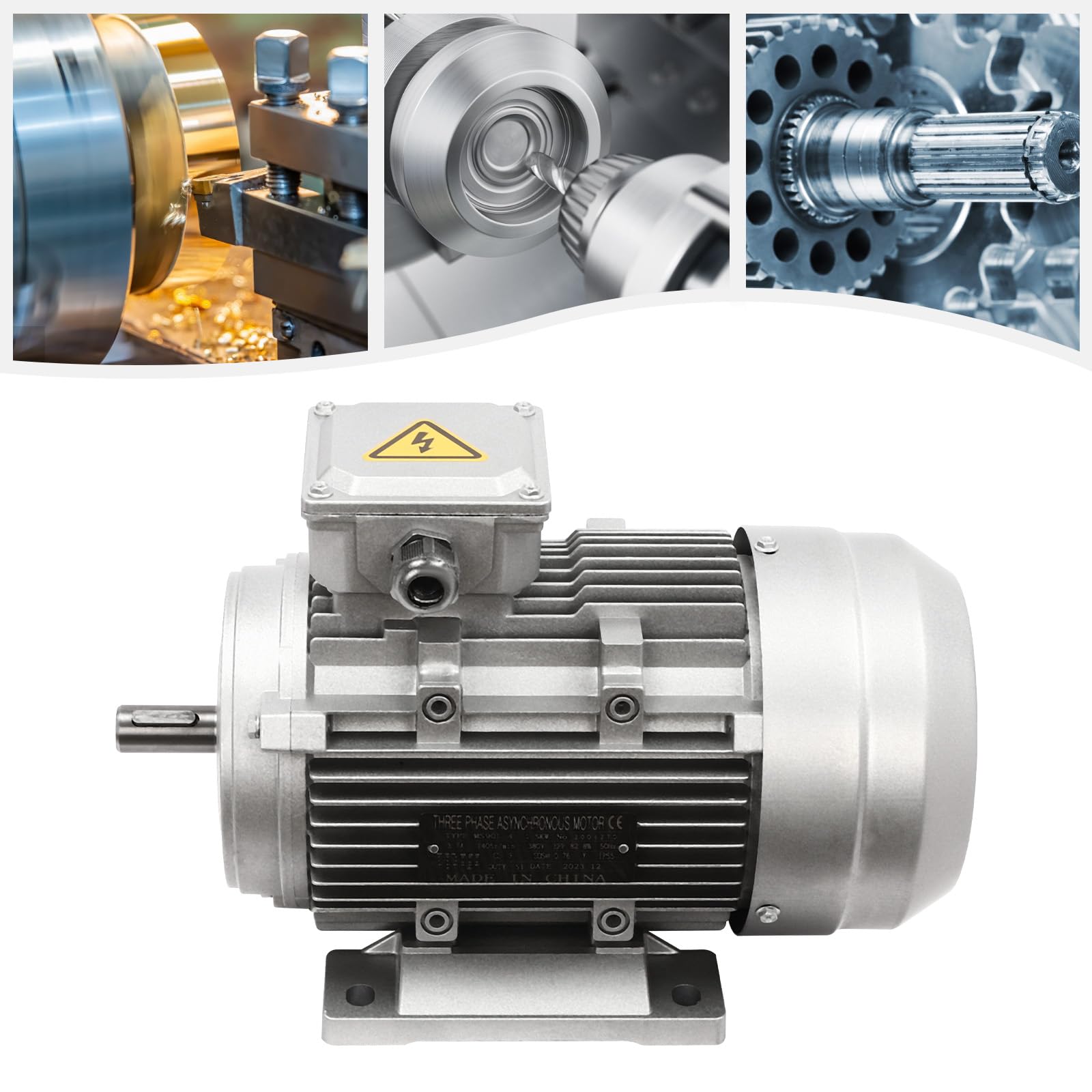 Moteur électrique 1,5 kW 1405 tr/min 380 V 50 Hz Moteur 3 phases courant rotatif 19 mm Moteur électrique professionnel en cuivre moteur électrique IP55 moteur industriel moteur triphasé