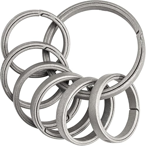MecArmy EDC Titanium Keyring, Side-Pushing Designed Protect Your Nails, Key Chain Key Rings Holder Split Rings