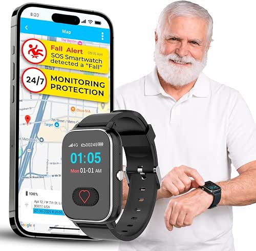 Seculife Cellular Medical Alert Smartwatch for Seniors with Fall Detection,