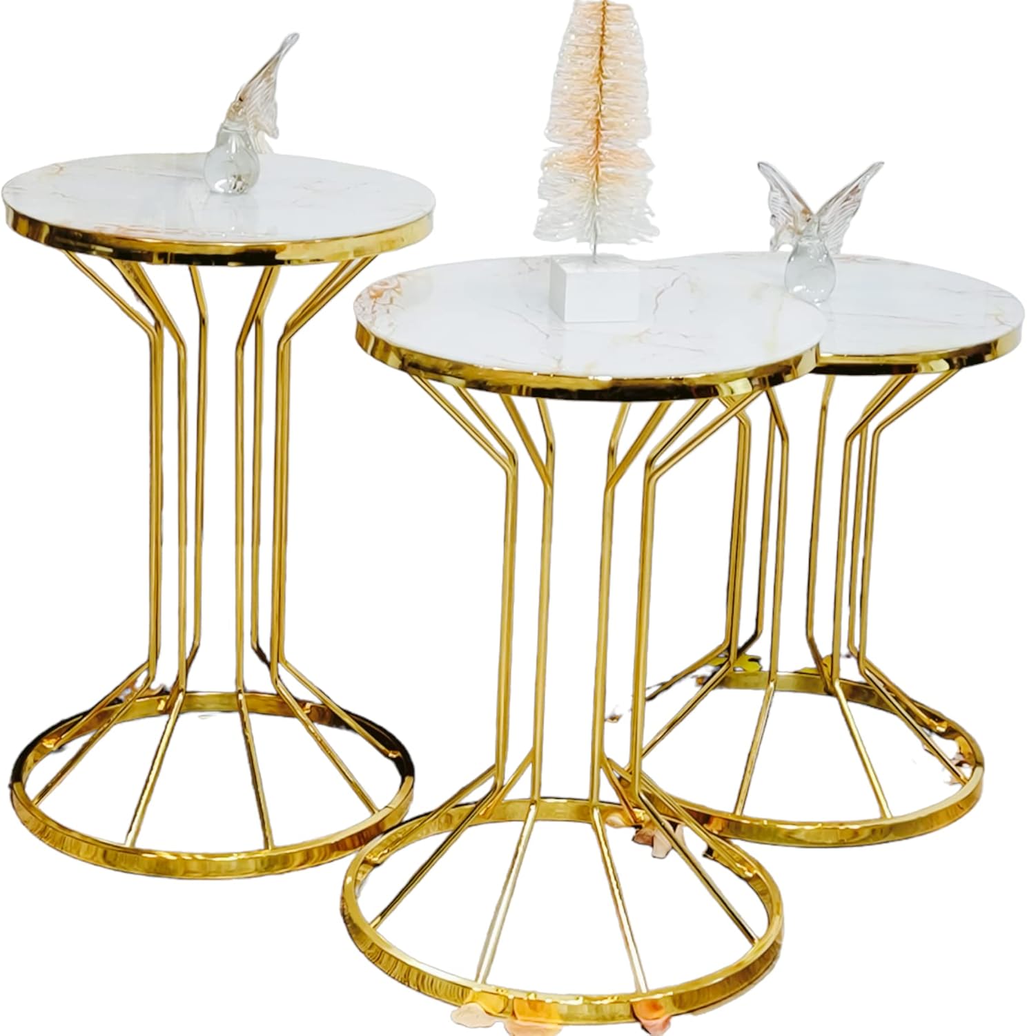 Round Coffee Table (Gold, 3 Piece Set of Round Coffee Table) Amazon