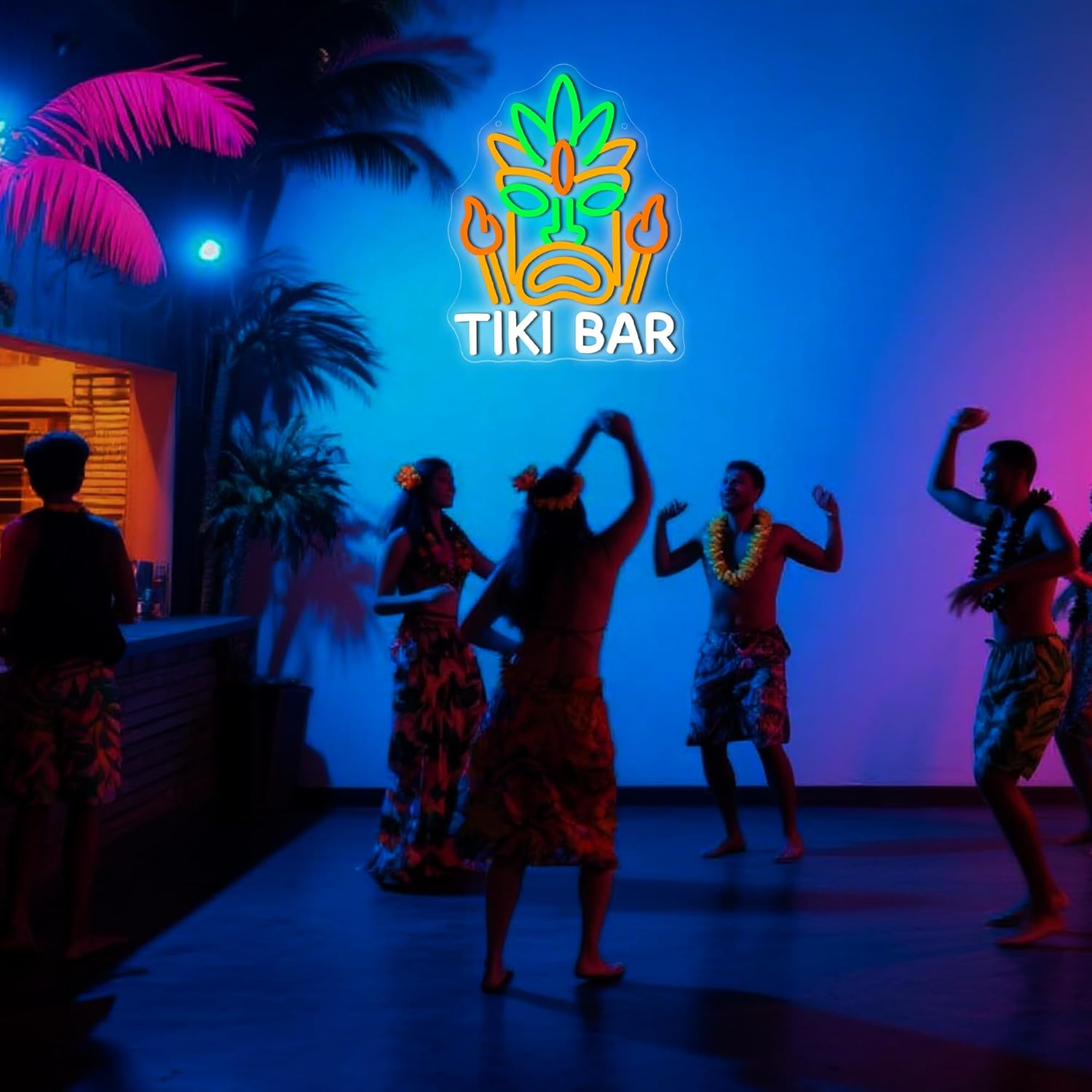 Tiki Bar Neon Sign for Wall Decor Dimmable Tiki Neon Light for Man Cave Birthday Gifts for Drinking Lover USB Powered Bar Sign for Home Bar Beer Store Garage Bedroom Art Size 13.3 * 10.7In (WZCP191) - Image 4