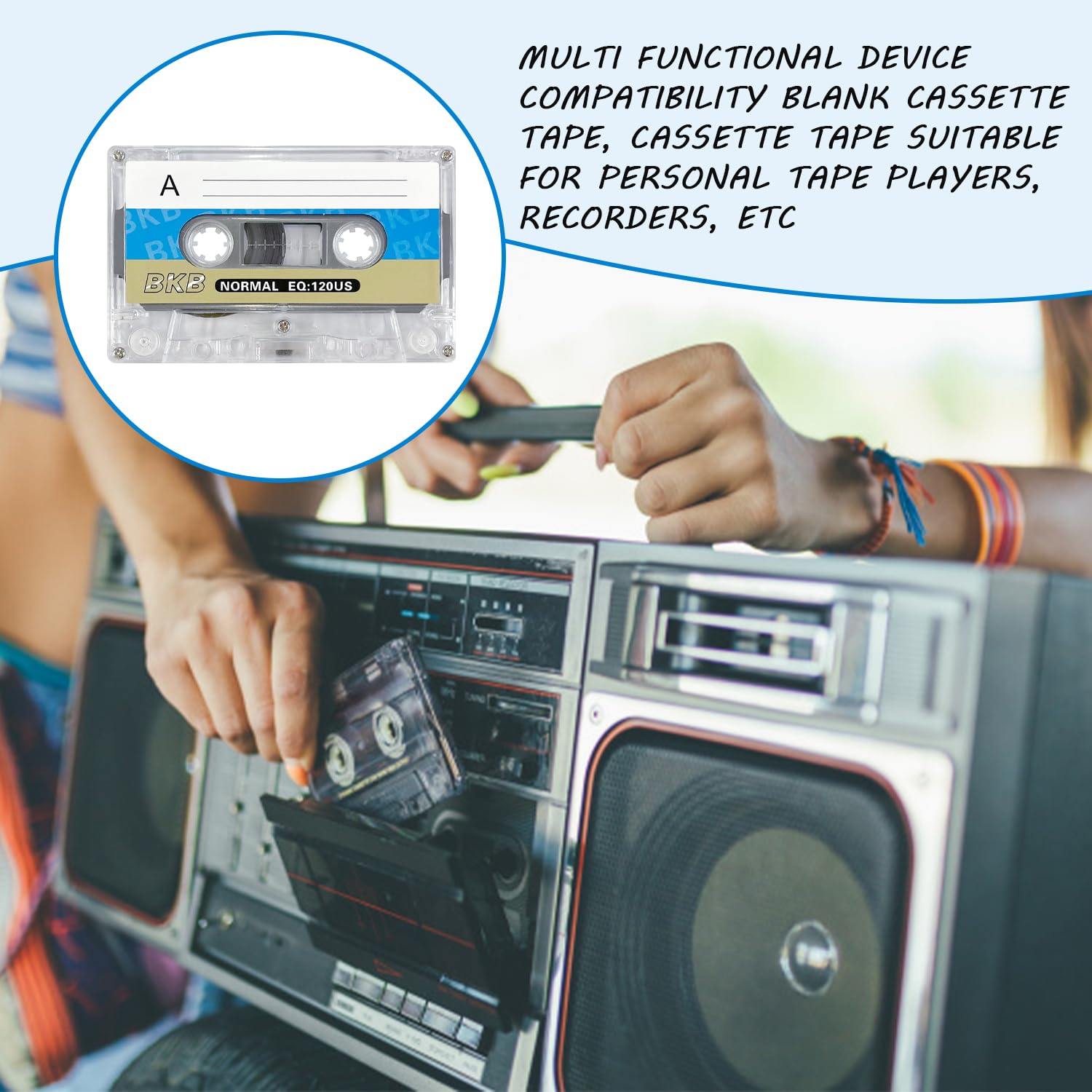 Pack De 5 Cassettes Vierges Audio pour Enregistrement, Accessoires Lecteur