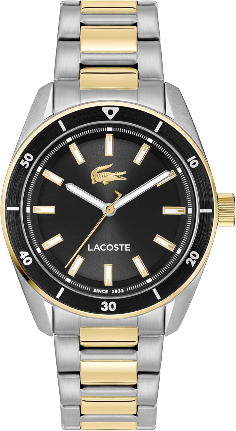 Lacoste Boston Men’s Quartz Watch - Sunray Dial, Aluminum Bezel, Contemporary Three-Hand Design - Modern, Sporty Timepiece - Gift for Him 39mm