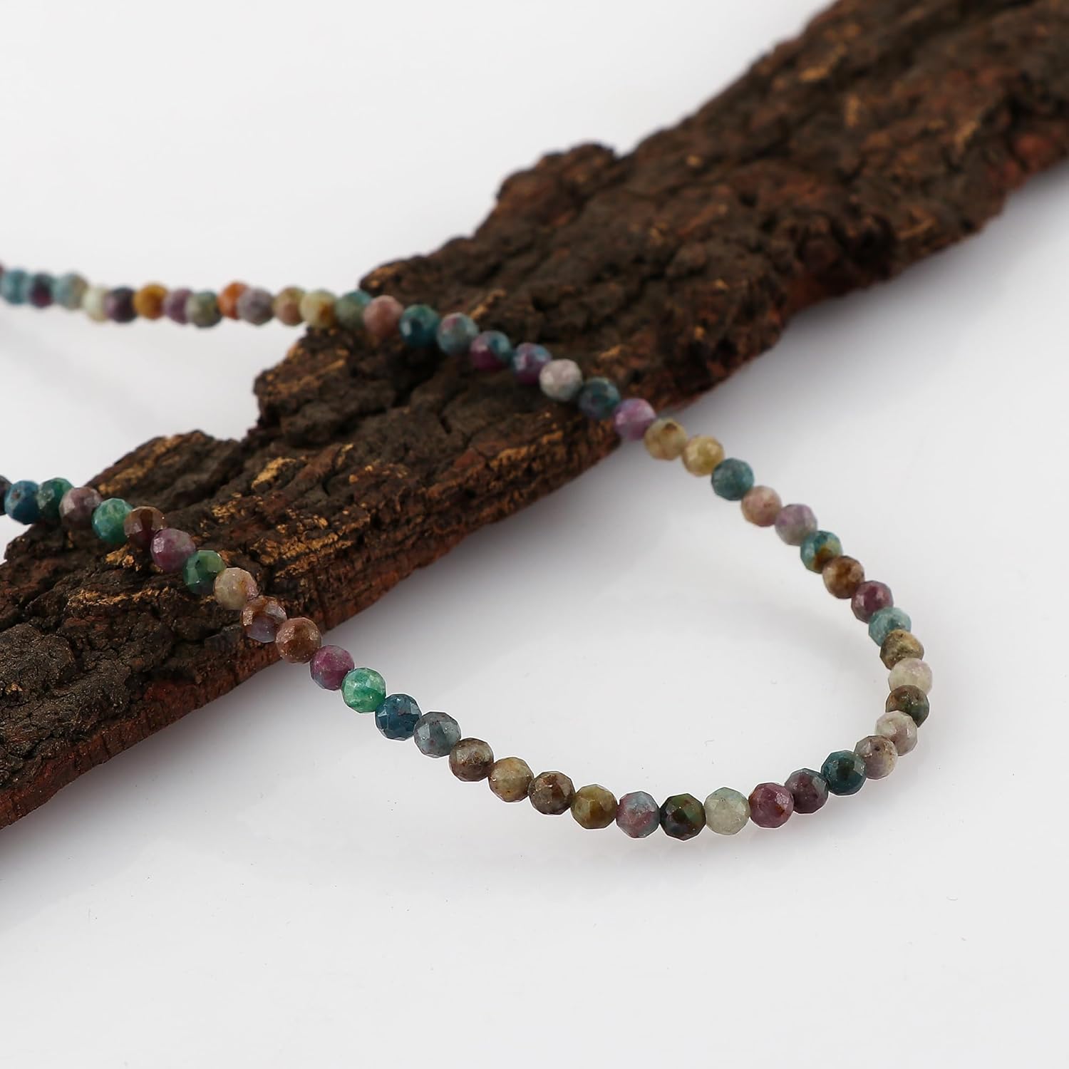 Natural Gemstone Micro Faceted Round 3-3.5 mm Beads Dainty Choker Necklace Handmade Jewelry for Women Healing Chakra Crystals Silver Plated Chain 18 inch Mother's Day Gift for Her - Image 3