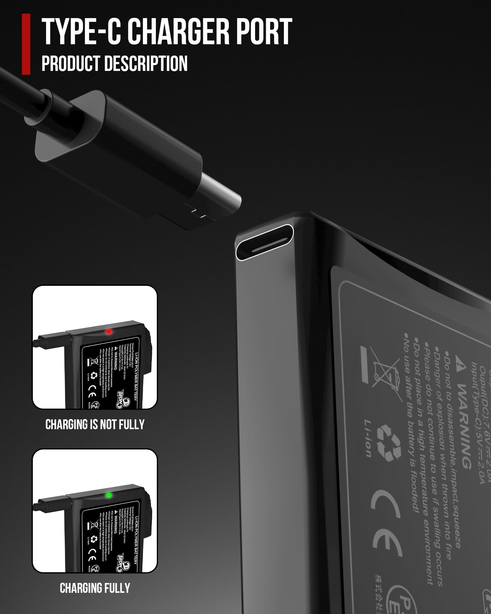 IRON JIA'S Guanti Riscaldati Moto Uomo Invernali, 2024 Nuova Porta di ricarica USB da 3000 mAh, cavo di Ricarica 2 in 1, Touchscreen Impermeabile e Antivento, Adatti per Moto Escursionismo Sci-M