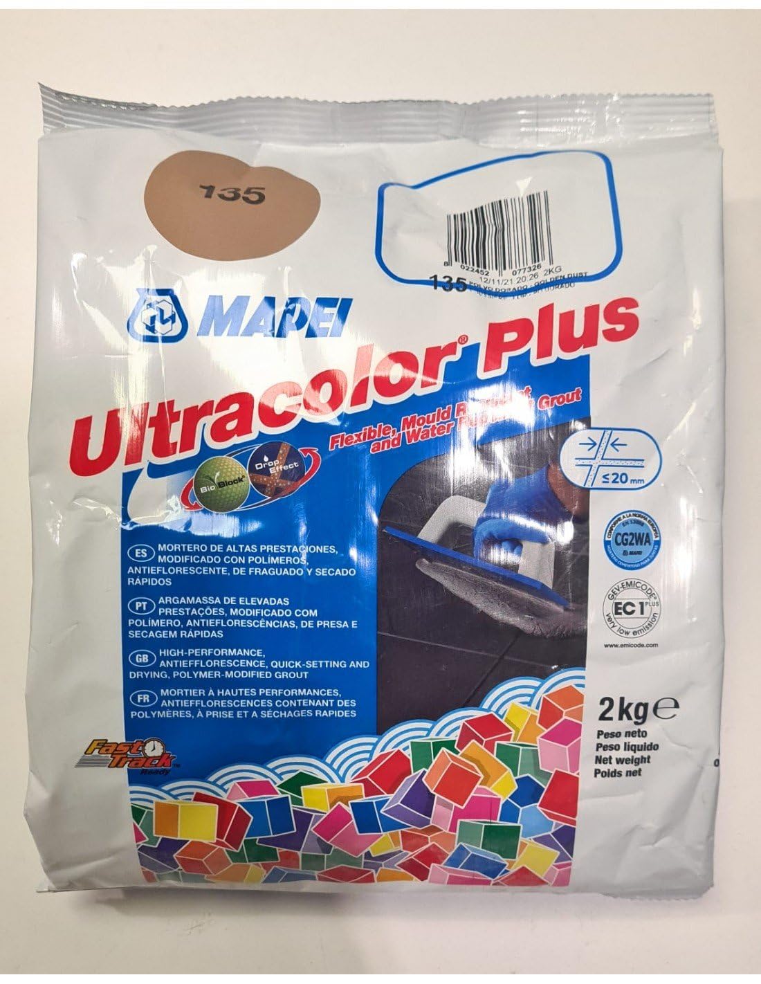 MAPEI Mortero de juntas Ultracolor Plus (135) Polvo Dorado 2Kg