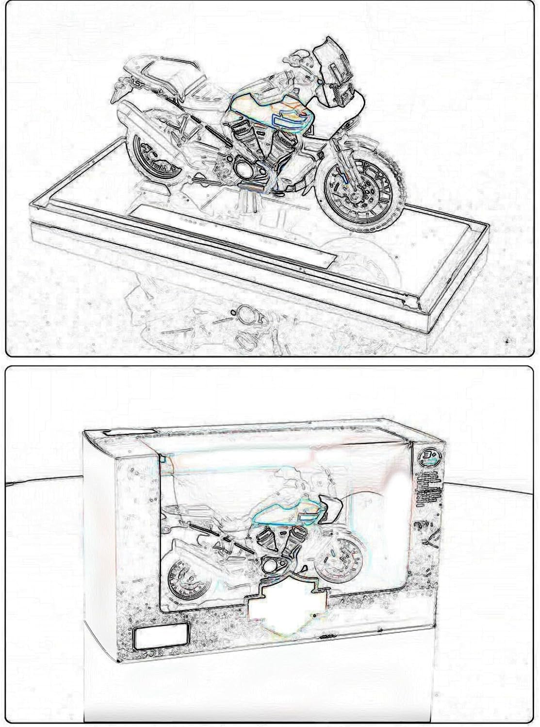 2点　おまとめです。 KCBHD（クン） 1:18 に適合するデビッドソン 1952 Kモデルオートバイ