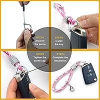 Vista 4 de Llavero de coche de cristal para mujer, accesorios de llavero de moda con diamantes de imitación brillantes, decoraciones de llaves para mujeres