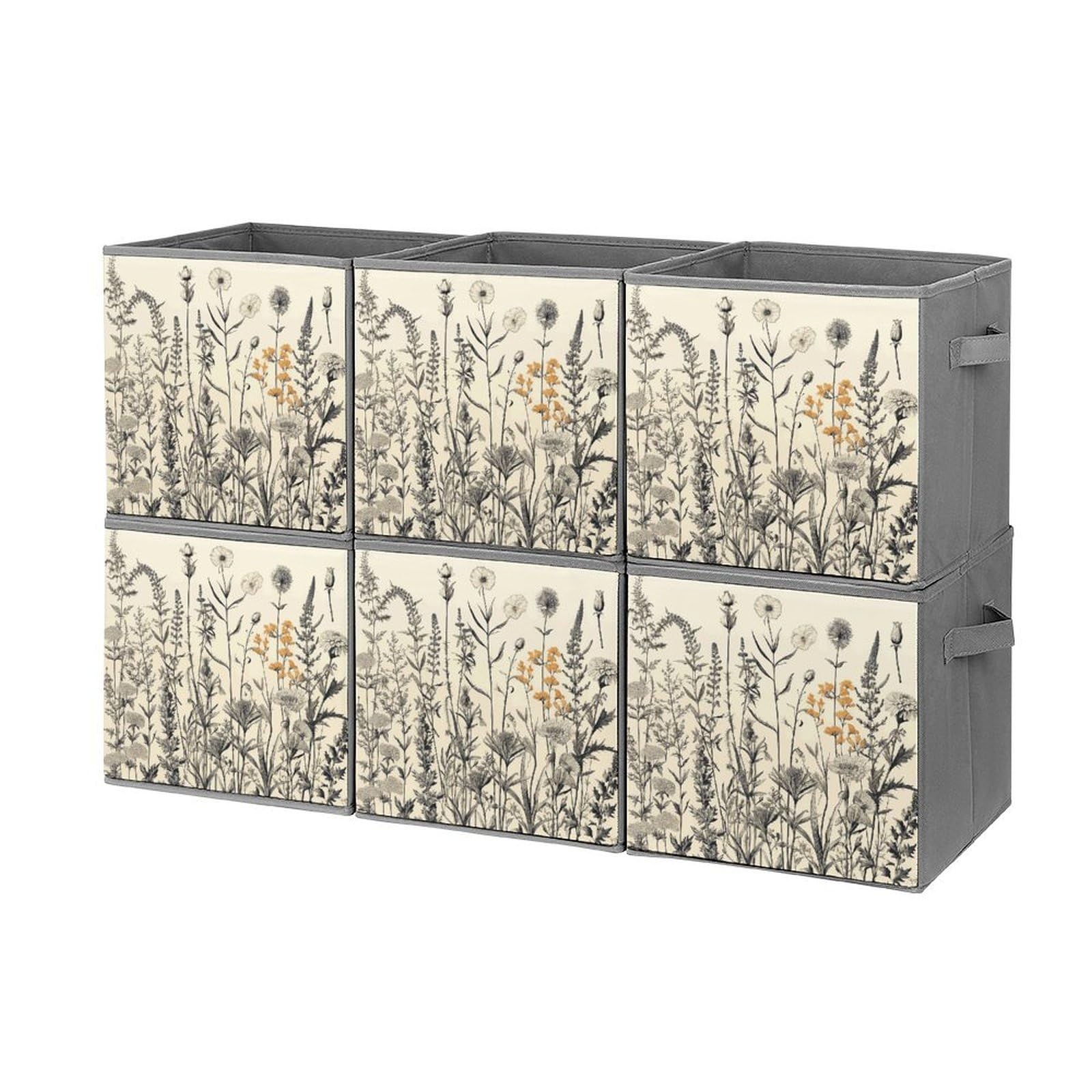 Boîtes de rangement pliables pour étagères et placard en tissu empilable