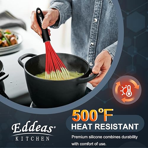 Miniatura 66 de Batidor pequeño de acero inoxidable de 10 pulgadas con mango largo para batir, batir, mezclar salsas, mezclar ingredientes, cocina pequeña Wisk