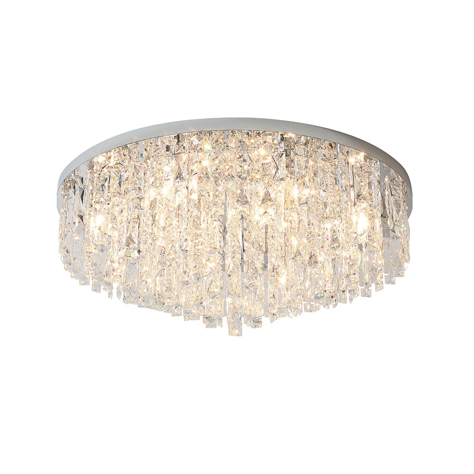HXYSXHJUO Bedroom Ceiling Light Fixture,Flush Mount Gold Large Chandeliers Fixture for Dining Room Living Bedroom,Modern Crystal Chandelier-Chrome 60 * 36cm