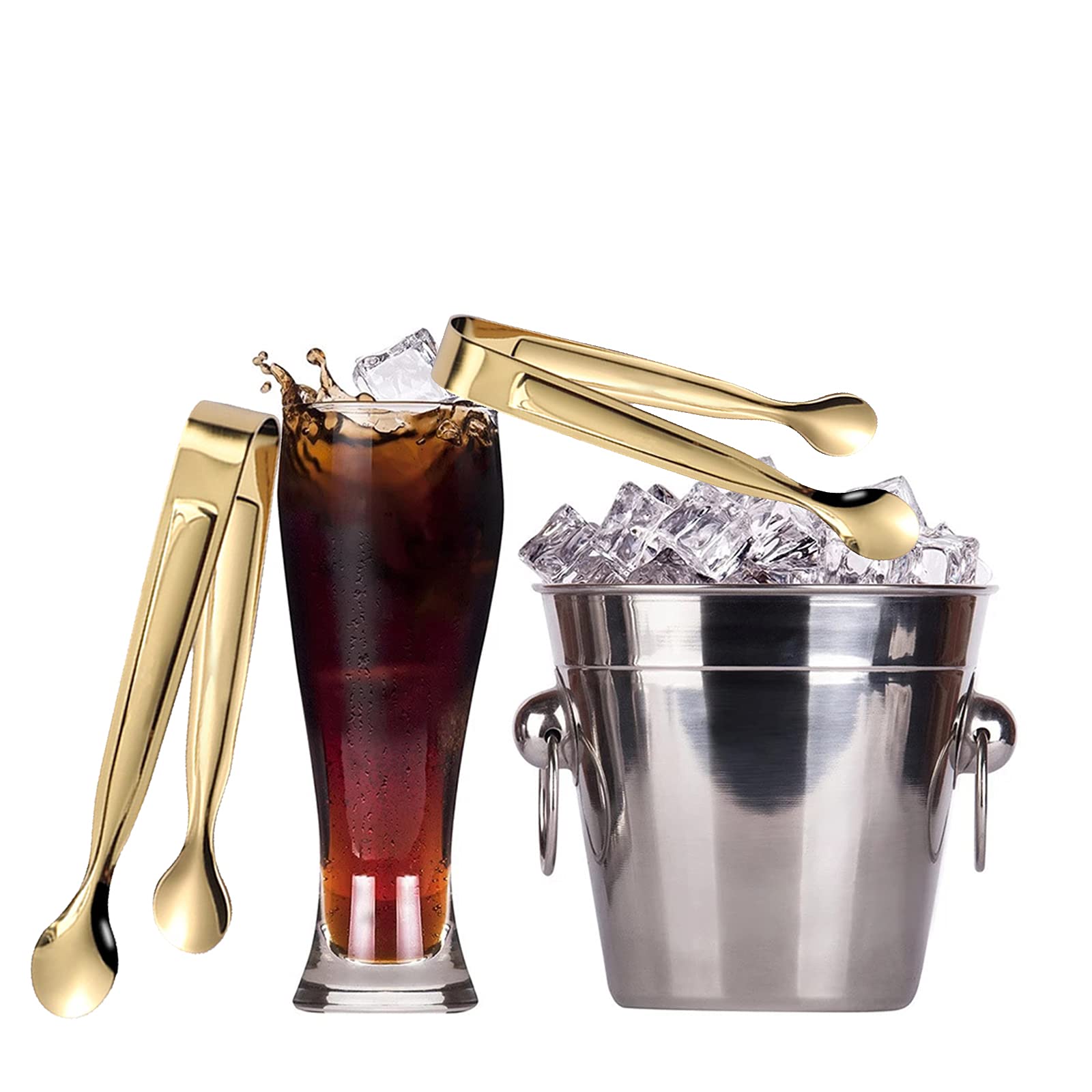 Lot De 8 Pinces à Sucre Acier Inoxydable - Pour Glaçons, Bonbons, Buffet - Longueur 11cm - Design Ergonomique