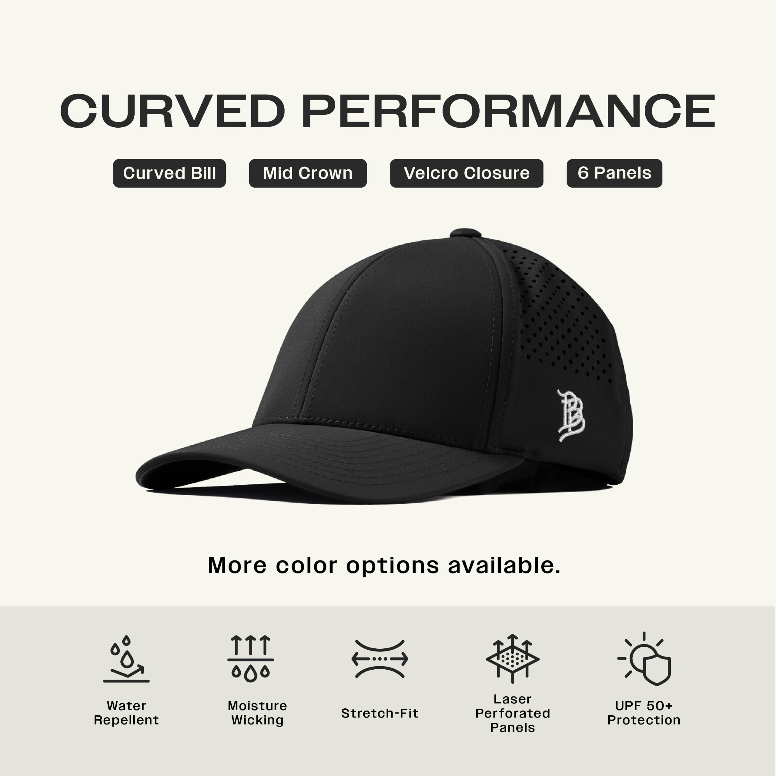 Branded Bills Gorra Bare Performance, con banda para el sudor Flexfit, cierre a presión ajustable, elástico cómodo, secado rápido, repelente al agua