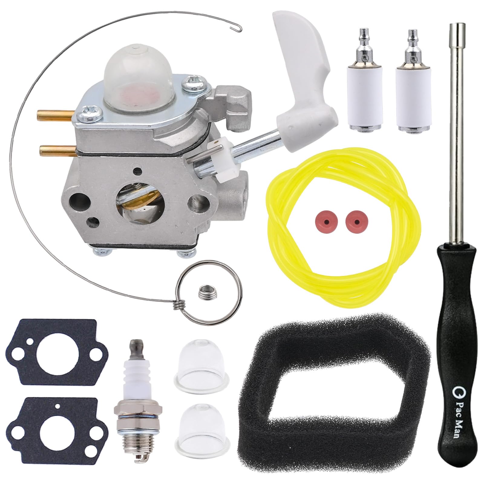 Bynor 308054114 Carburetor for Homelite Carburetor 308054075 for 26B Leaf Blower UT09526 with Air Filter Gaskets Fuel Line Kit
