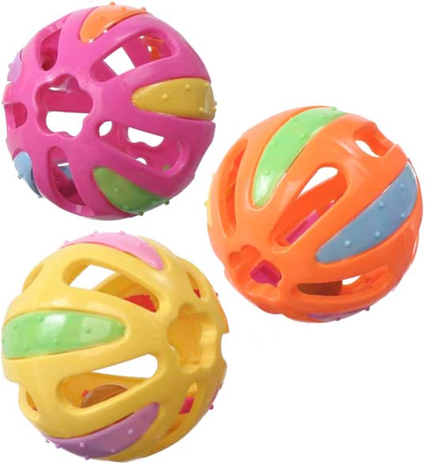 Super Bird Creations SB1057 Kaleidoballs Bird Foot Toy, Medium/Large Bird Size, 2.5″ Diameter (4 Pack)