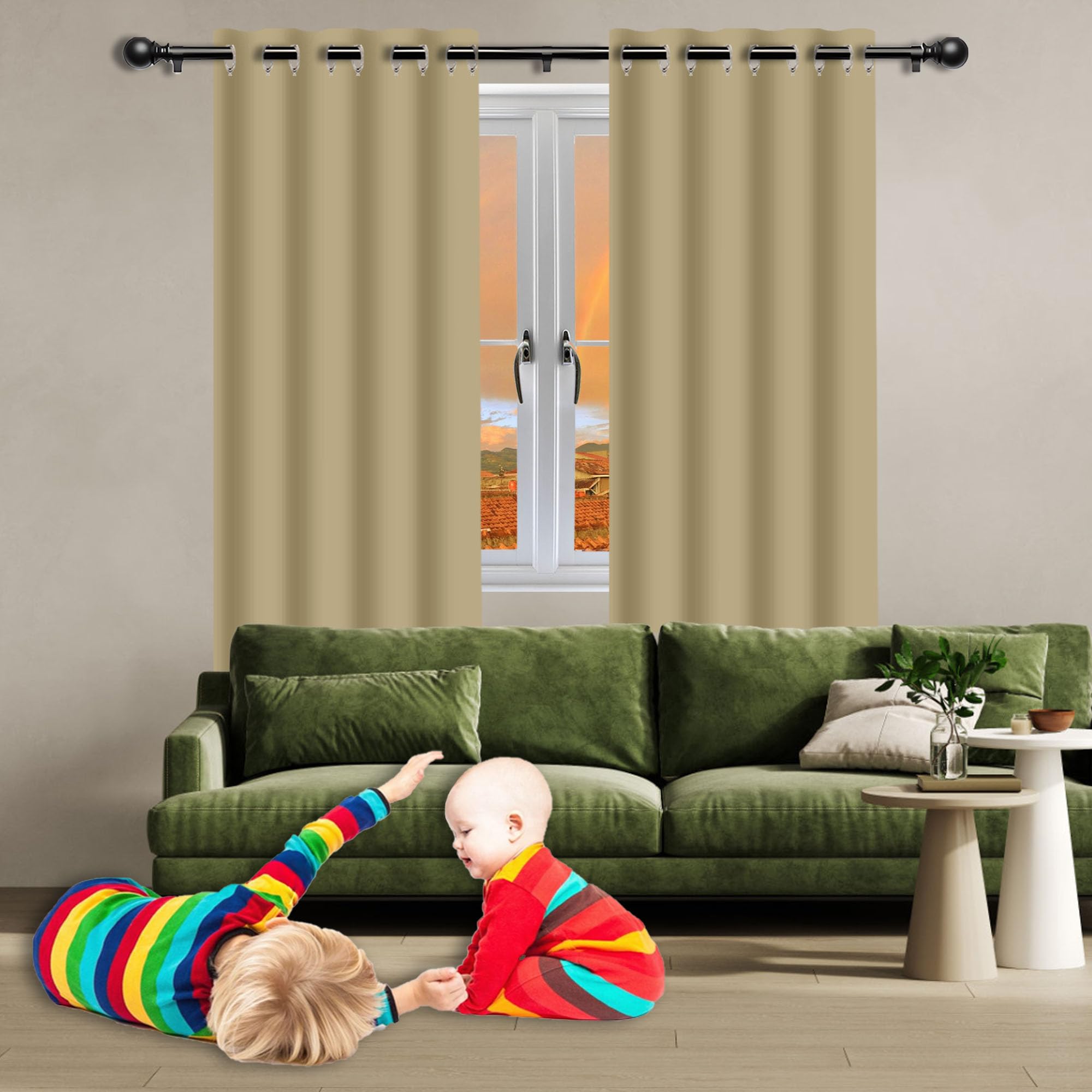Rideau isolant anti froid et thermique 190 x 175 cm pour bloquer 100% de la lumière