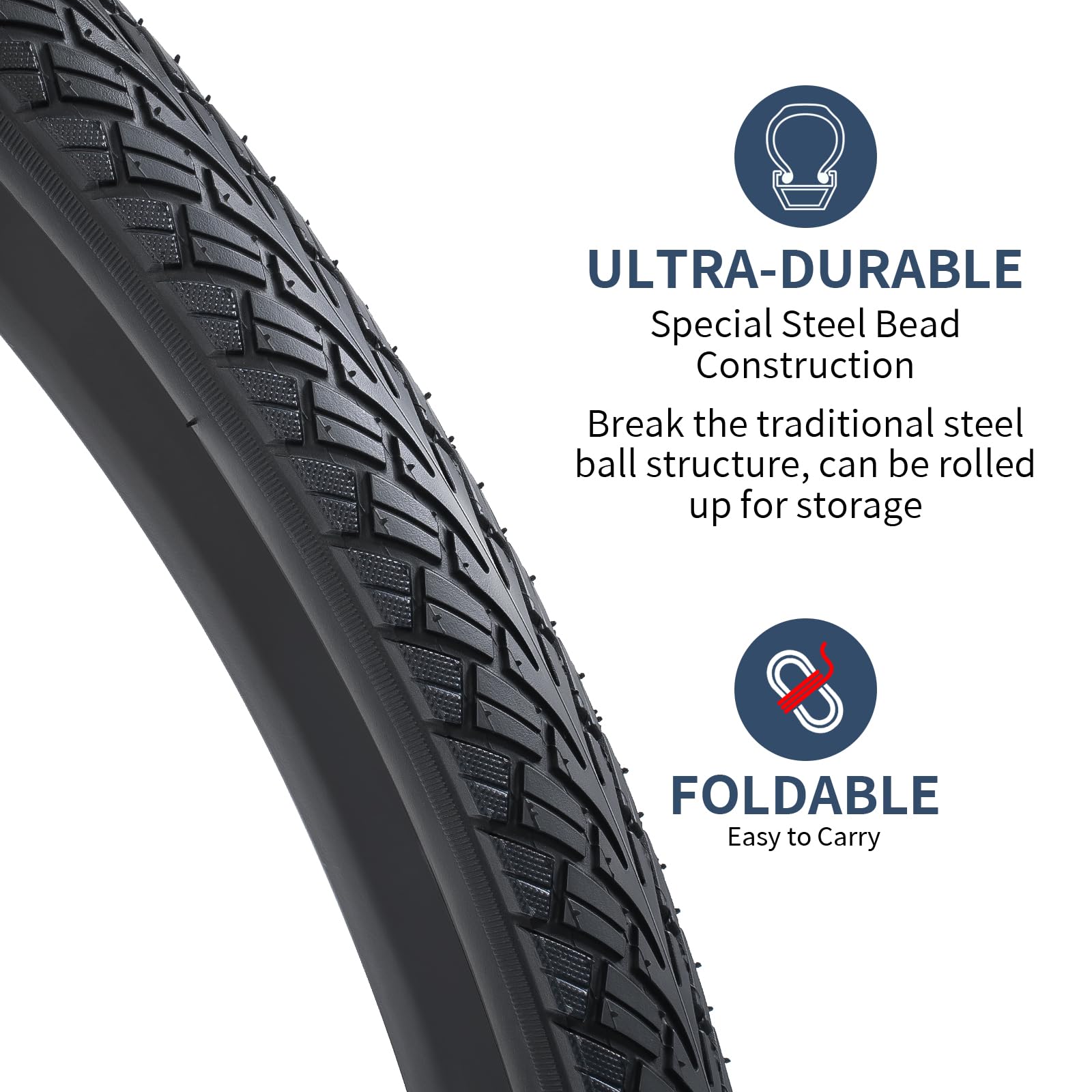 YUNSCM 2 Pneumatici 700x35C (37-622) Pieghevoli Per Bici Da Strada – Gomma Resistente E Antiusura, 50-80 PSI