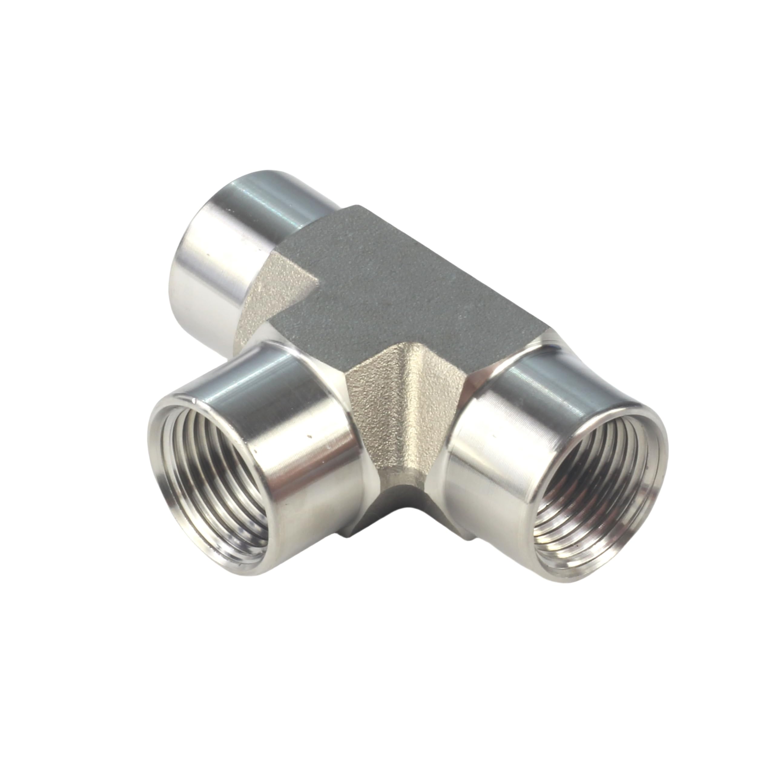 HFS(R) 1/4" NPT Female 3 Way Tee, 304 Stainless Steel Forged Pipe Fitting Street Tee (1/4" FNPT)