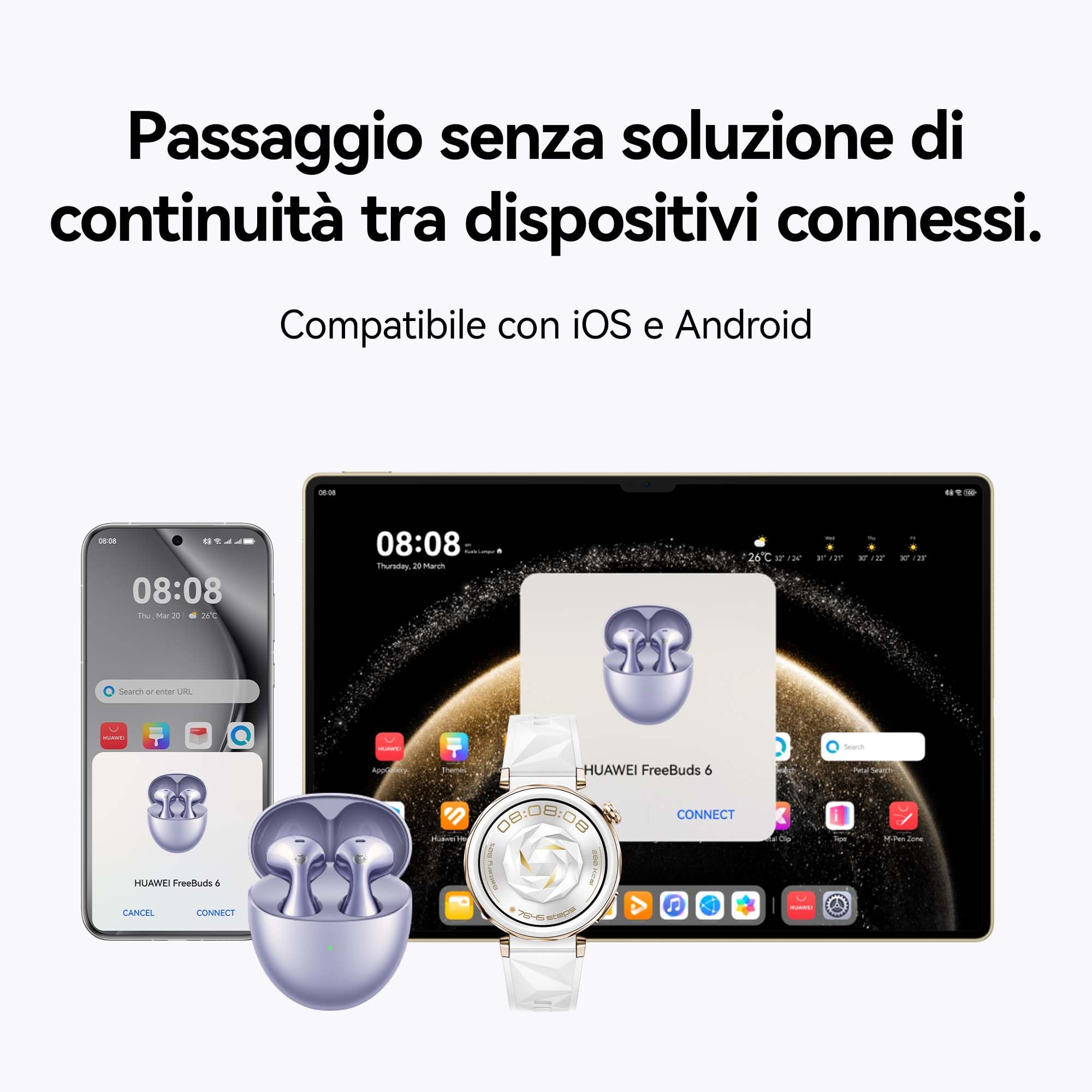 HUAWEI FreeBuds 6 Auricolari Wireless, Vestibilità aderente all’orecchio, Doppio driver True Sound, Chiamate stabili e cristalline, Open-fit ANC, 36H Durata della Batteria, IP54, iOS & Android,Nero | Chiamate chiare e stabili, doppi altoparlanti True Soun