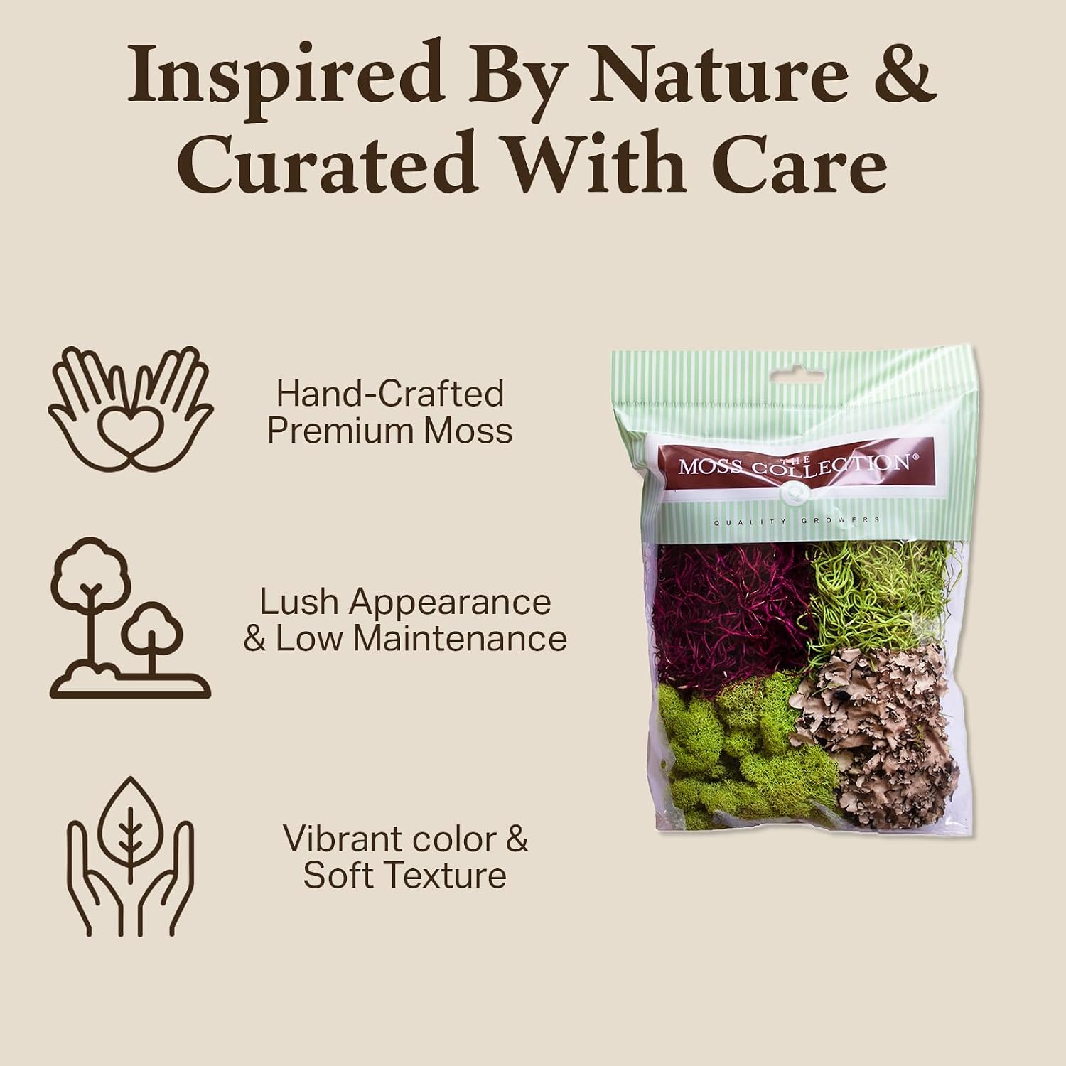 Quality Growers - The Moss Collection Variety Pack - Natural Decorative Moss - Crafts, Home Decor, Art, Design & DIY Projects - Non-Toxic - Made in USA - Red Mix, Small, 2-Pack