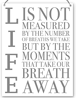 Dorothy Spring Life Is Not Measured By The Number Of Breaths You Take Inspirational Wall Quote Plaque Metal Sign Size 15x20cm