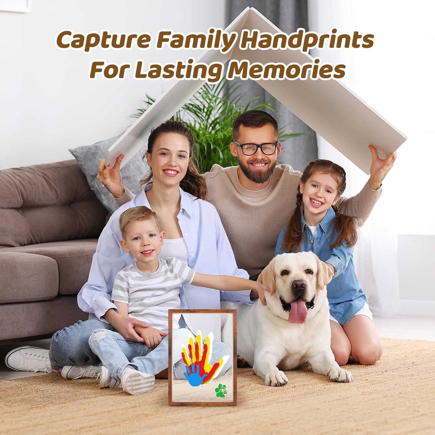 Kit per impronte di mani, cornice per ricordi fai da te, kit di ornamenti per stampe a mano, regali di famiglia per nonni, neogenitori, festa della mamma, festa del papà, compleanno
