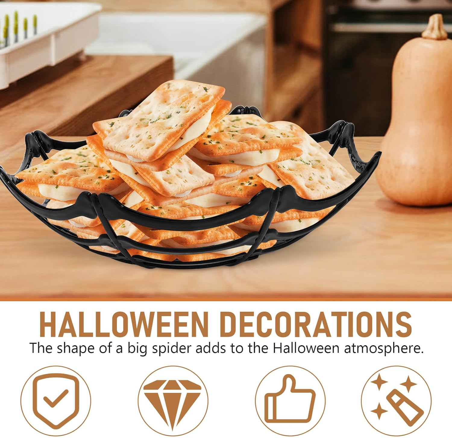 Halloween Candy Design Plastic Snack Holder for Fruit, Fries, and Fried Snacks Easy to and Use