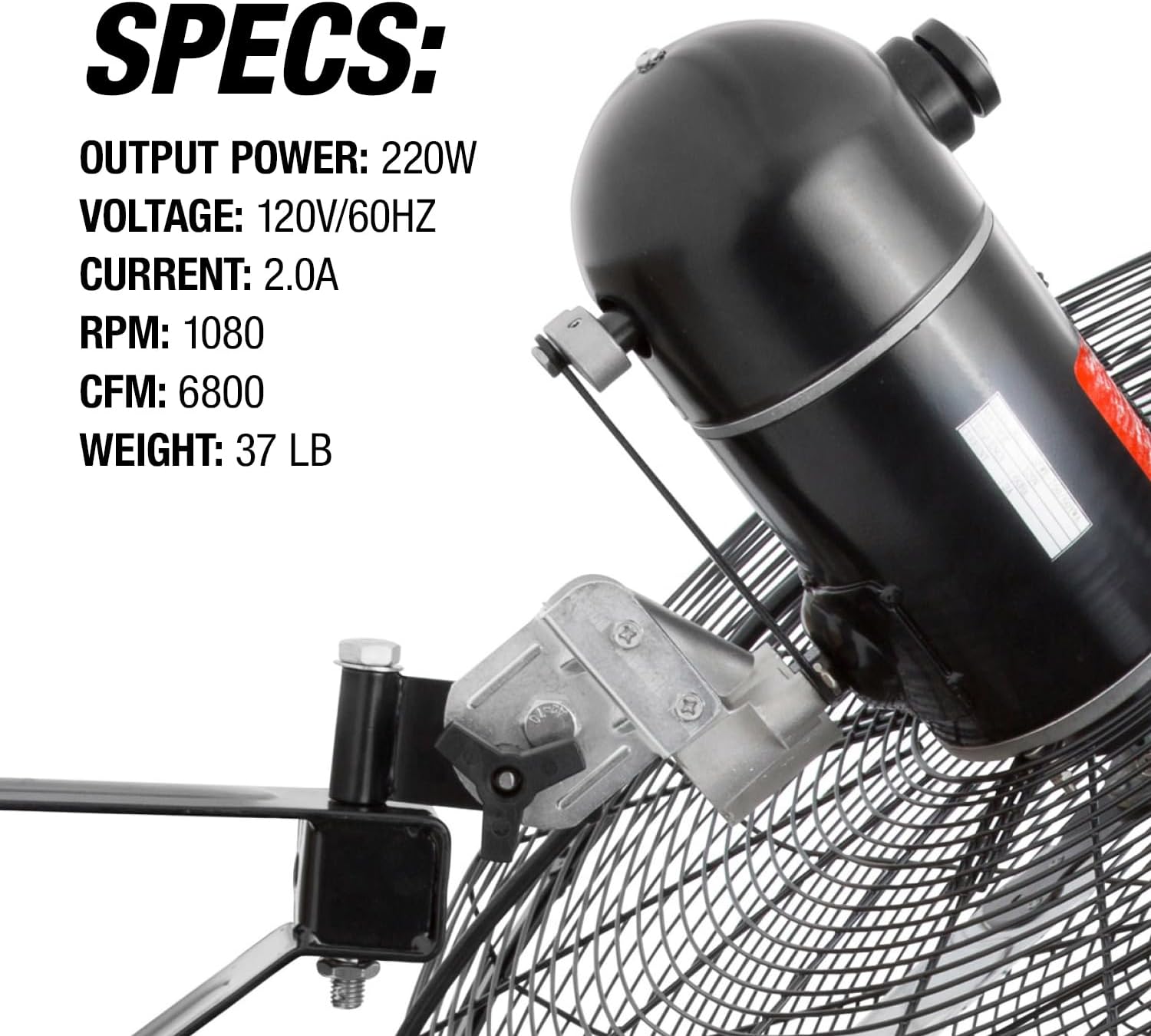 OEMTOOLS 24" Oscillating Wall Mount Fan 2-Pack, Indoor & Outdoor, 3-Speed Heavy Duty Industrial Garage Fans, Up to 6800 CFM, Aluminum Blades, Waterproof Design