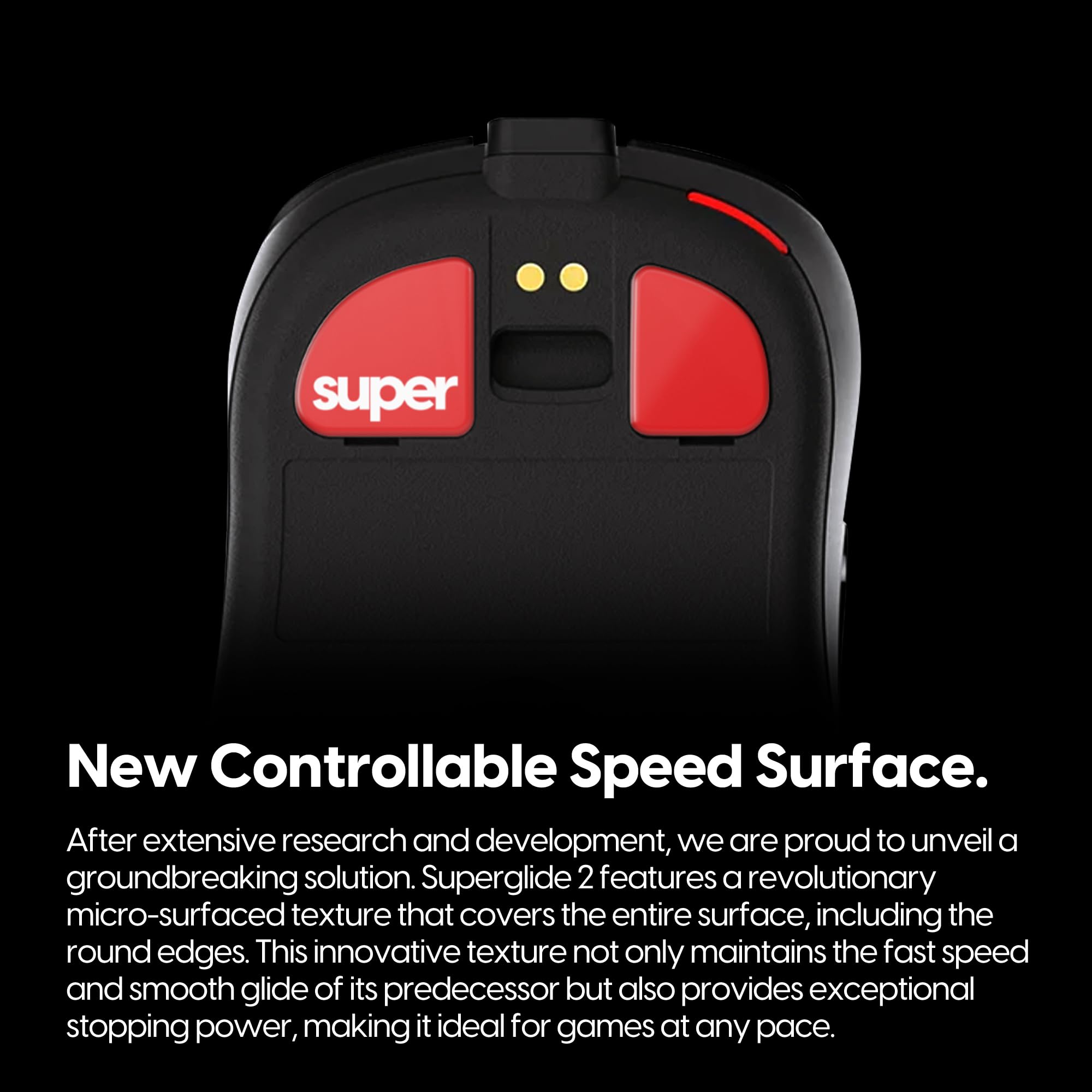 Pulsar Gaming Gears Superglide2 – Steuerbare Geschwindigkeit, strukturierte Oberfläche, Glatte Mausfüße/Gleiter, hergestellt aus ultrastarkem Glas, Glatte und langlebige Sohle für Zowie EC
